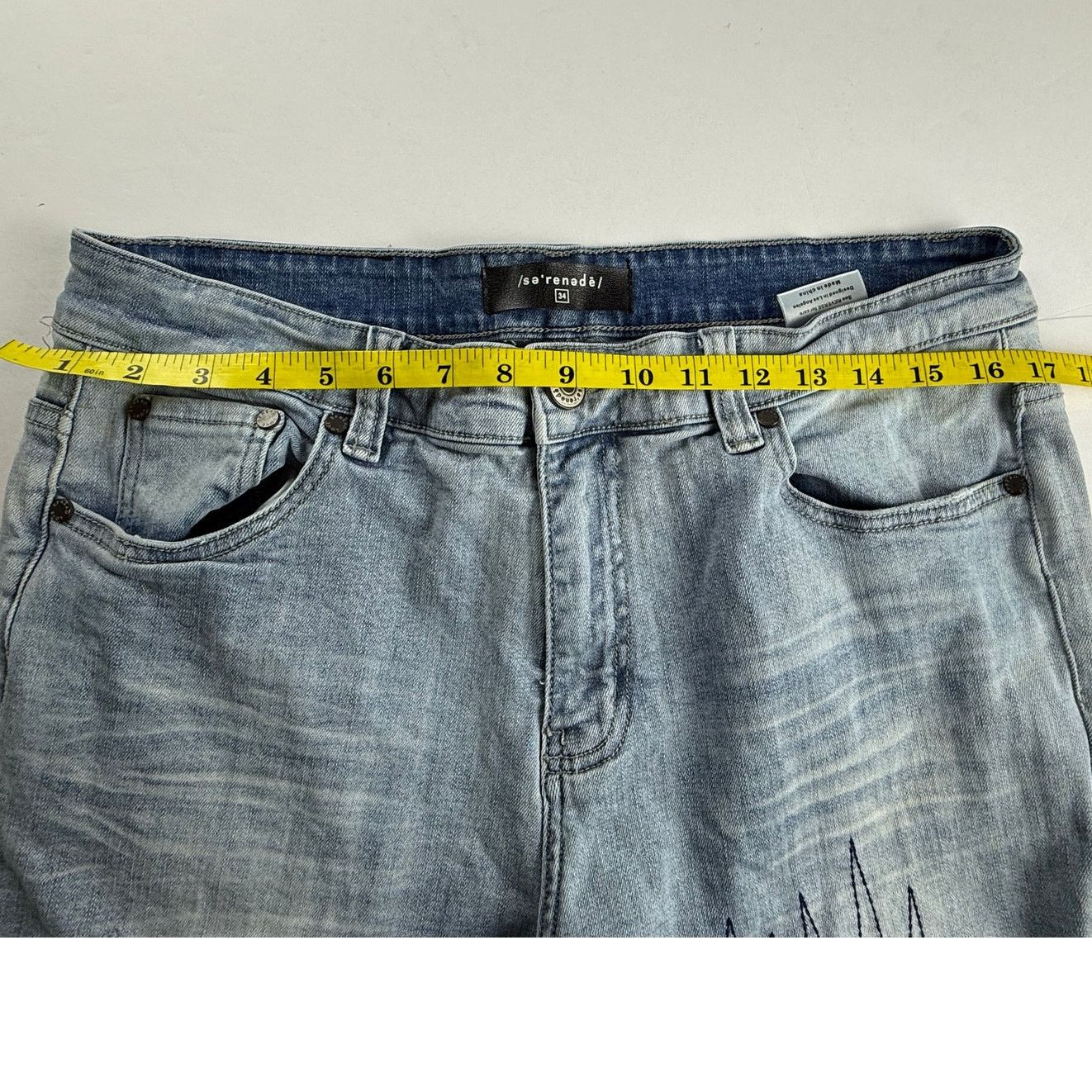 SERENEDE Serenede Patchwork Denim Jeans - 34x32 - Excellent! Size US 34 / EU 50 - 4 Thumbnail