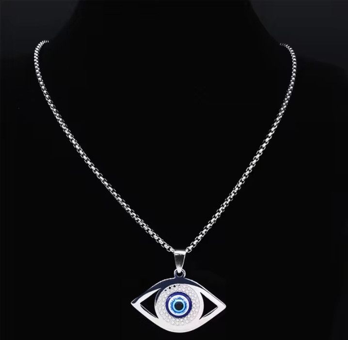 Jewelry Eye Ball Necklace Punk Grunge Chain Size ONE SIZE - 1 Thumbnail