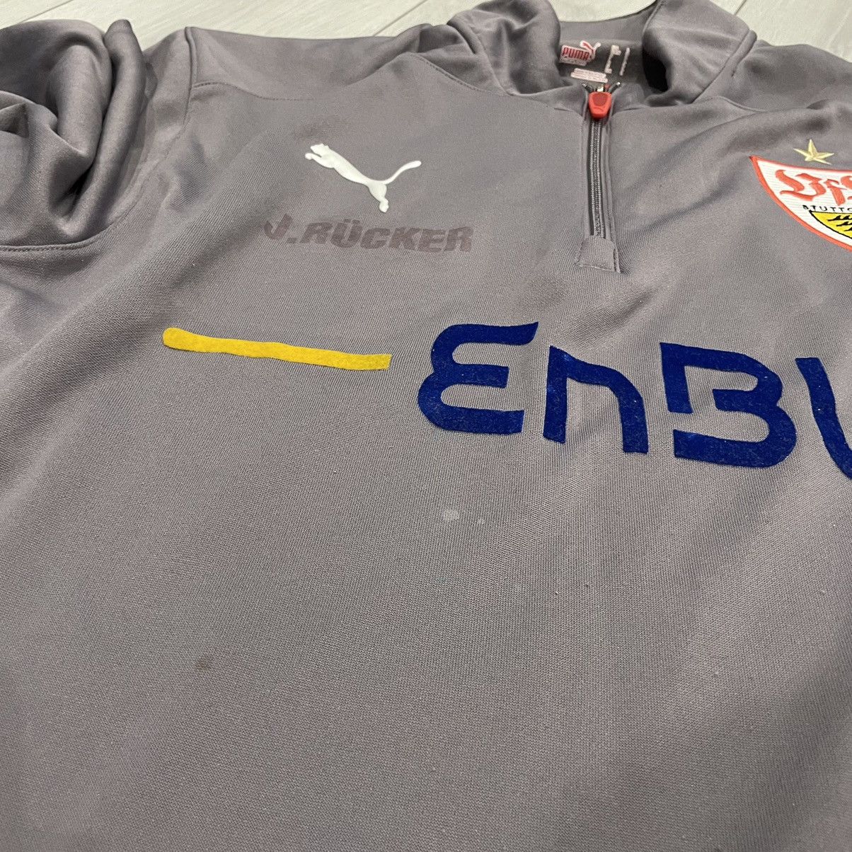 Puma VfB puma Stuttgart goalkeeper jersey shirt longsleeve enbw Size US L / EU 52-54 / 3 - 7 Thumbnail