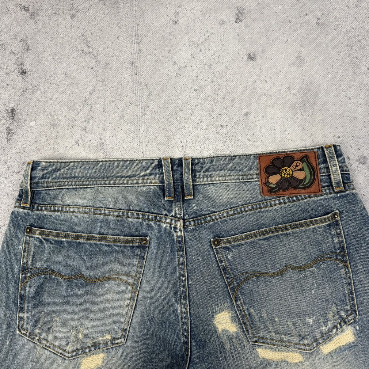 Dolce & Gabbana Vintage Dolce & Gabbana Distressed Avant Garde Denim Jeans Size US 35 - 10 Thumbnail