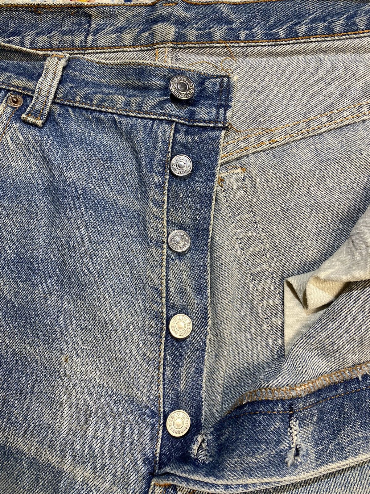 Levi's × Vintage 80's Levis 501 Distressed Relaxed Blue Denim Jeans 38x32 Size US 38 / EU 54 - 13 Thumbnail