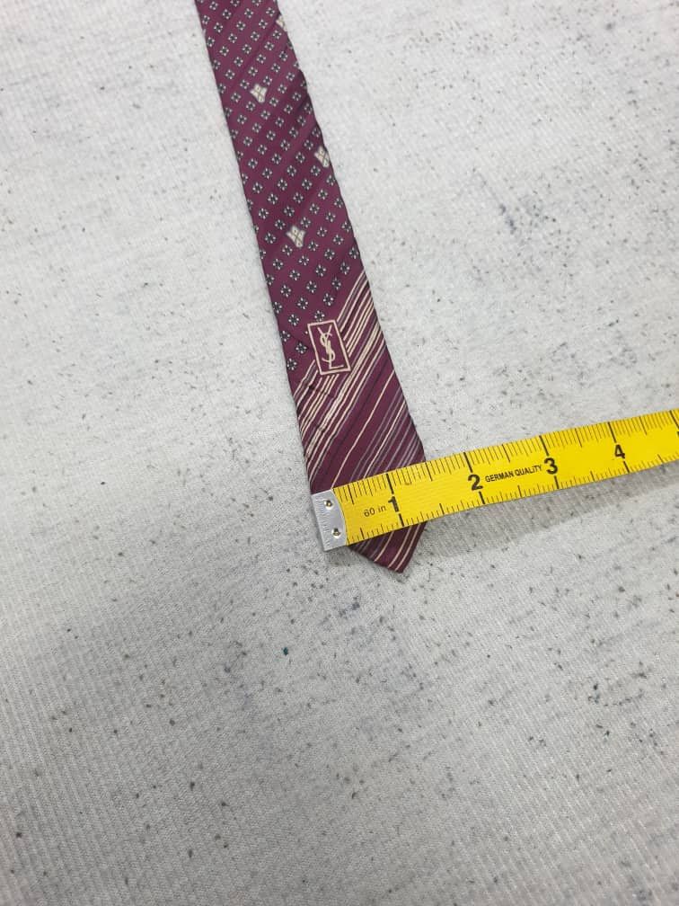 Yves Saint Laurent Yves Saint Laurent maroon Colour stripe ties Size ONE SIZE - 5 Thumbnail