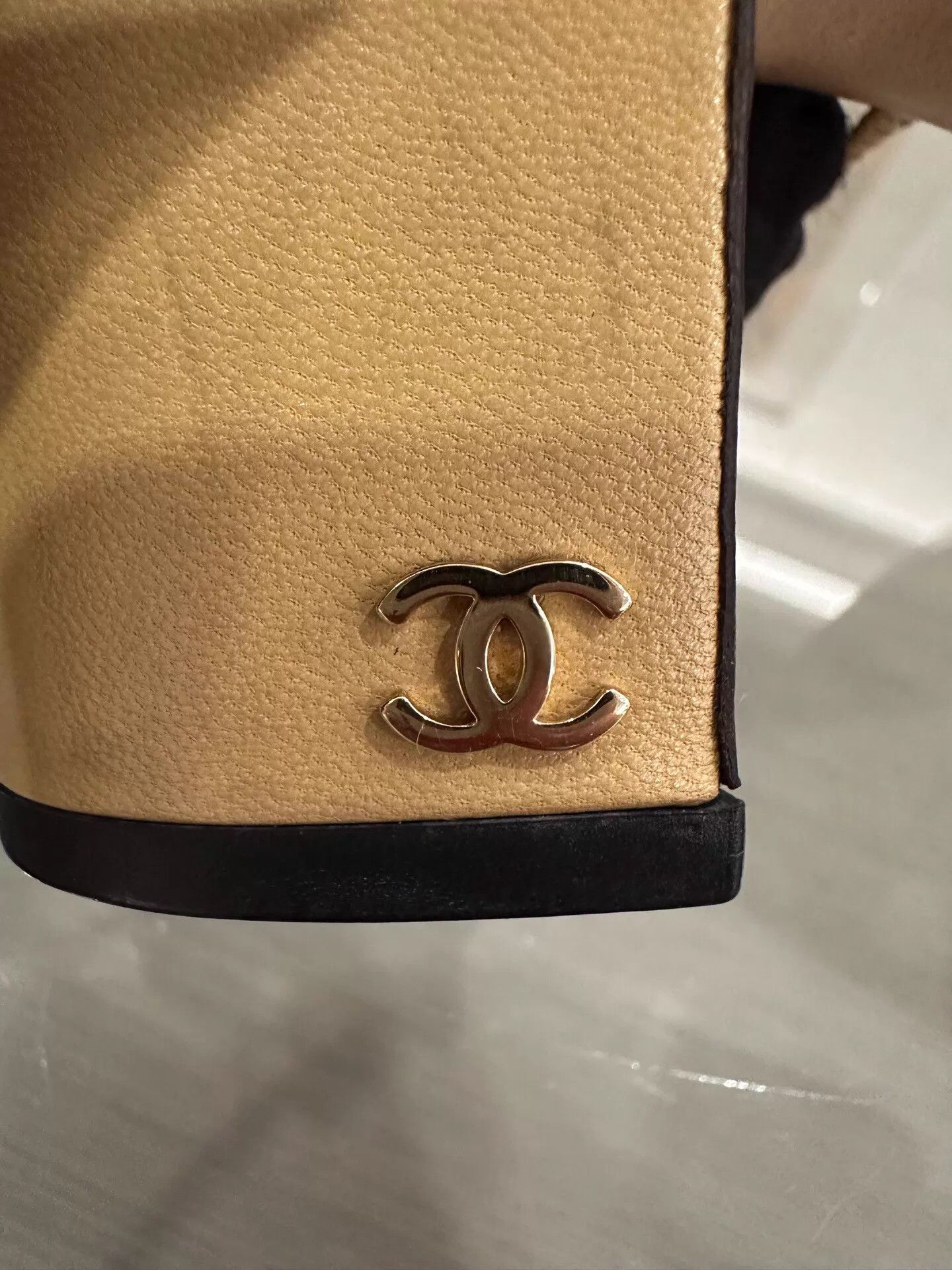 Chanel Chanel Slingback Khaki 36.5 Silver CC Logo Size US 6 / IT 36 - 7 Thumbnail