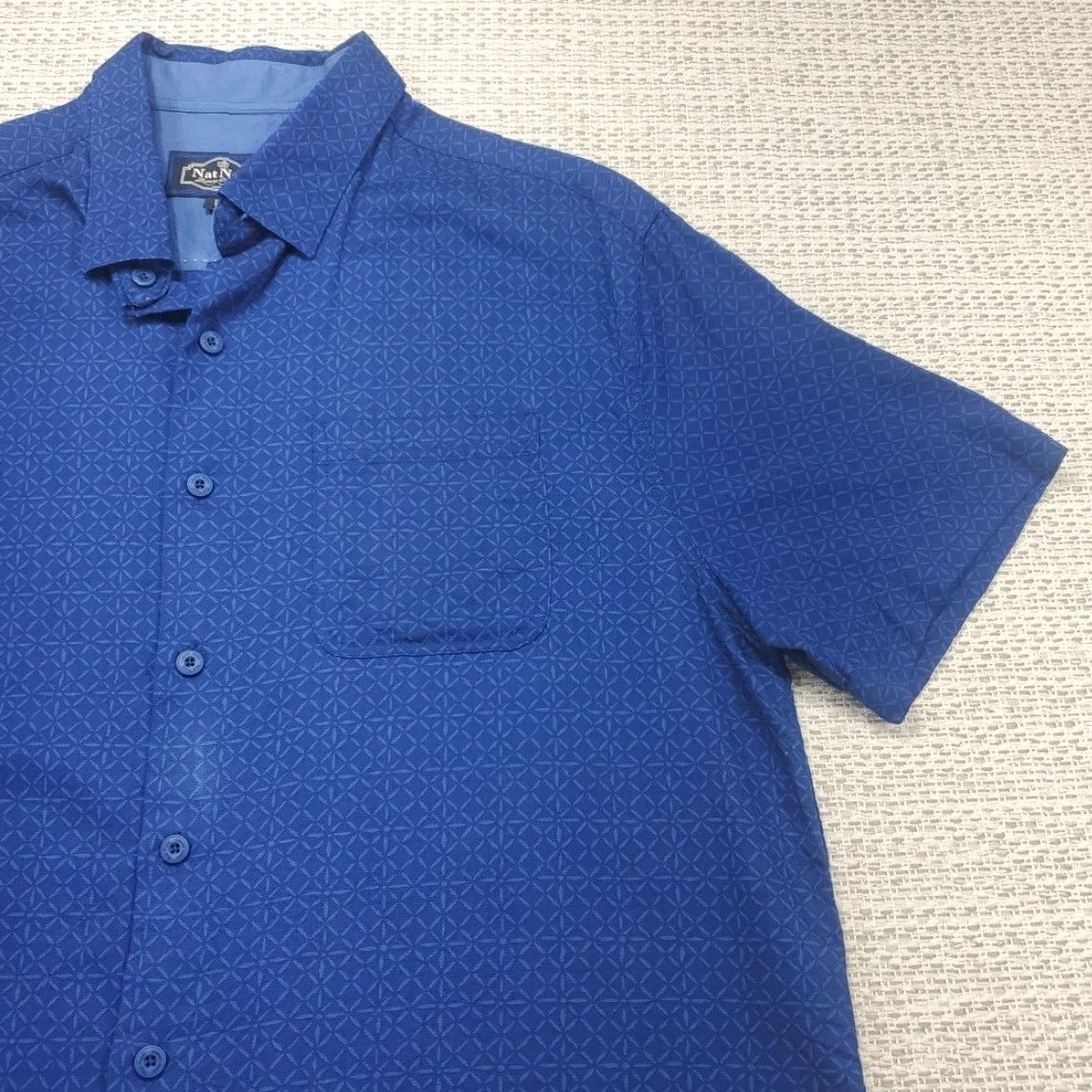 Nat Nast VINTAGE Nat Nast Shirt Mens L Silk Blend Short Sleeve Casual Hawaiiian Beach Hawaiian Retro Geometric Button-Up Mens Times Size US L / EU 52-54 / 3 - 2 Thumbnail