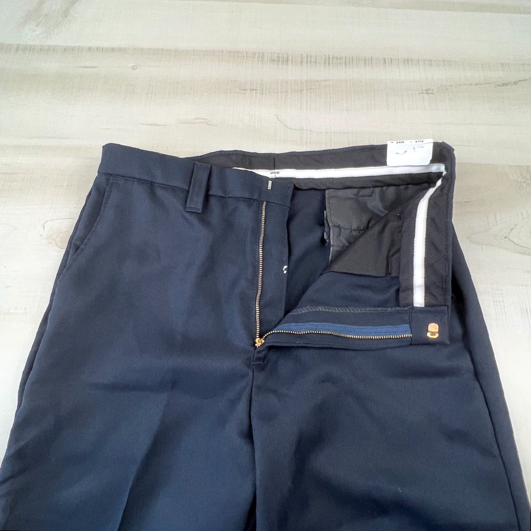 Vintage The Force Mens Pants 34 Navy Blue Straight Unhemmed Dress Work New Size US 34 / EU 50 - 3 Thumbnail