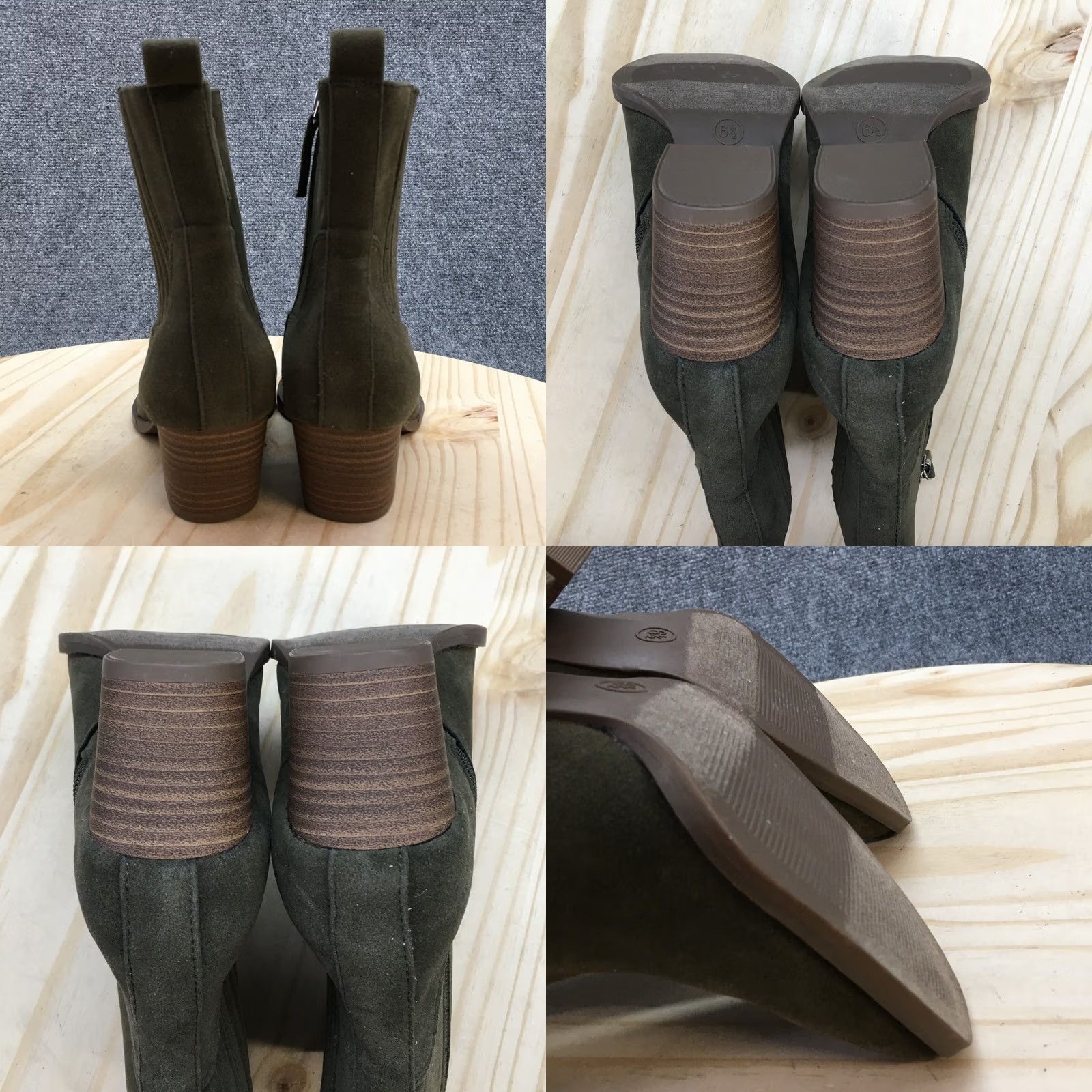 Vintage Universal Thread Solita Chelsea Boots Ankle Booties Green Block Heels 6.5 Womens Size US 7 / IT 37 - 8 Thumbnail