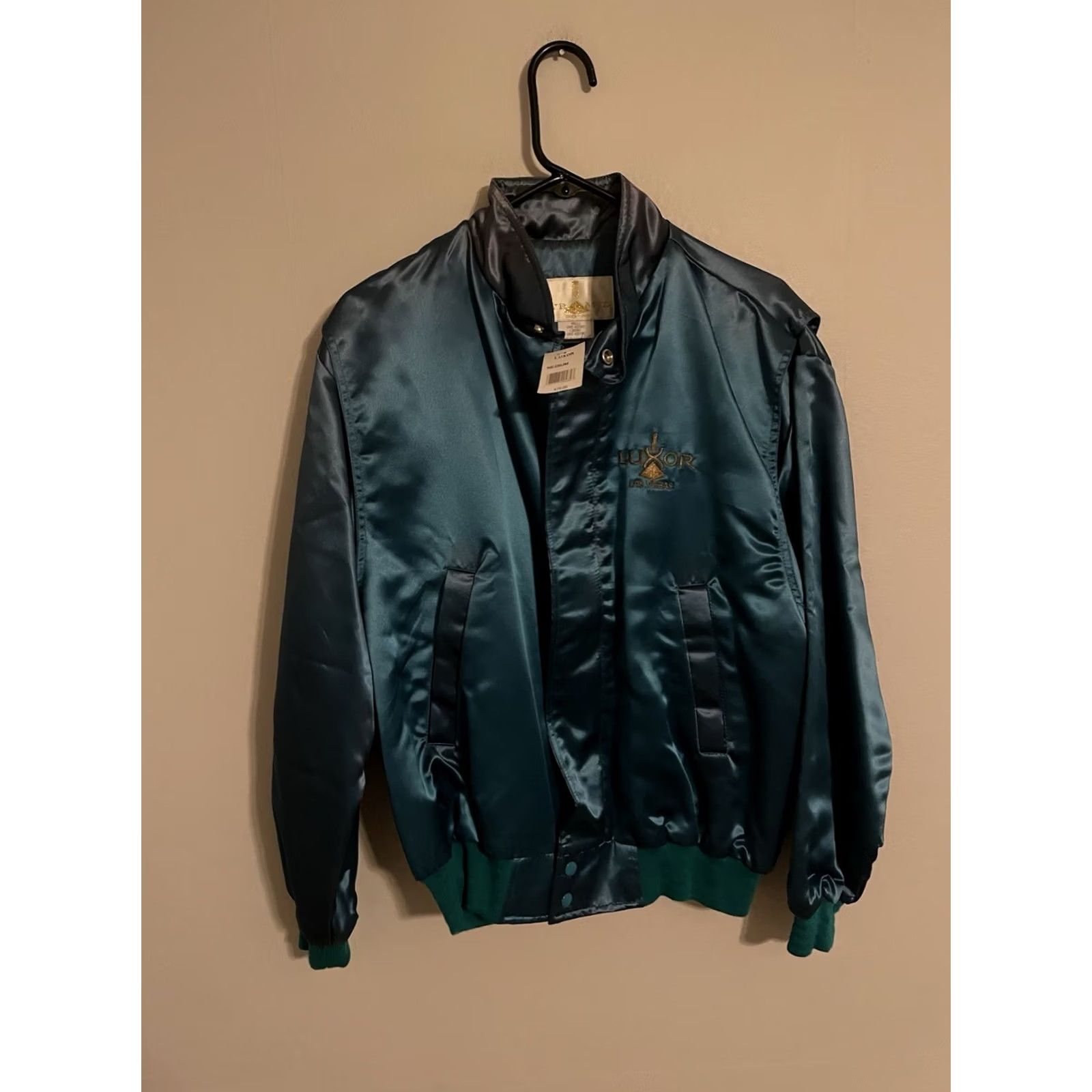 Altea VINTAGE PYRAMID Luxor Las Vegas Hotel Casino Teal Satin Bomber Jacket Mens M New Size US M / EU 48-50 / 2 - 3 Thumbnail