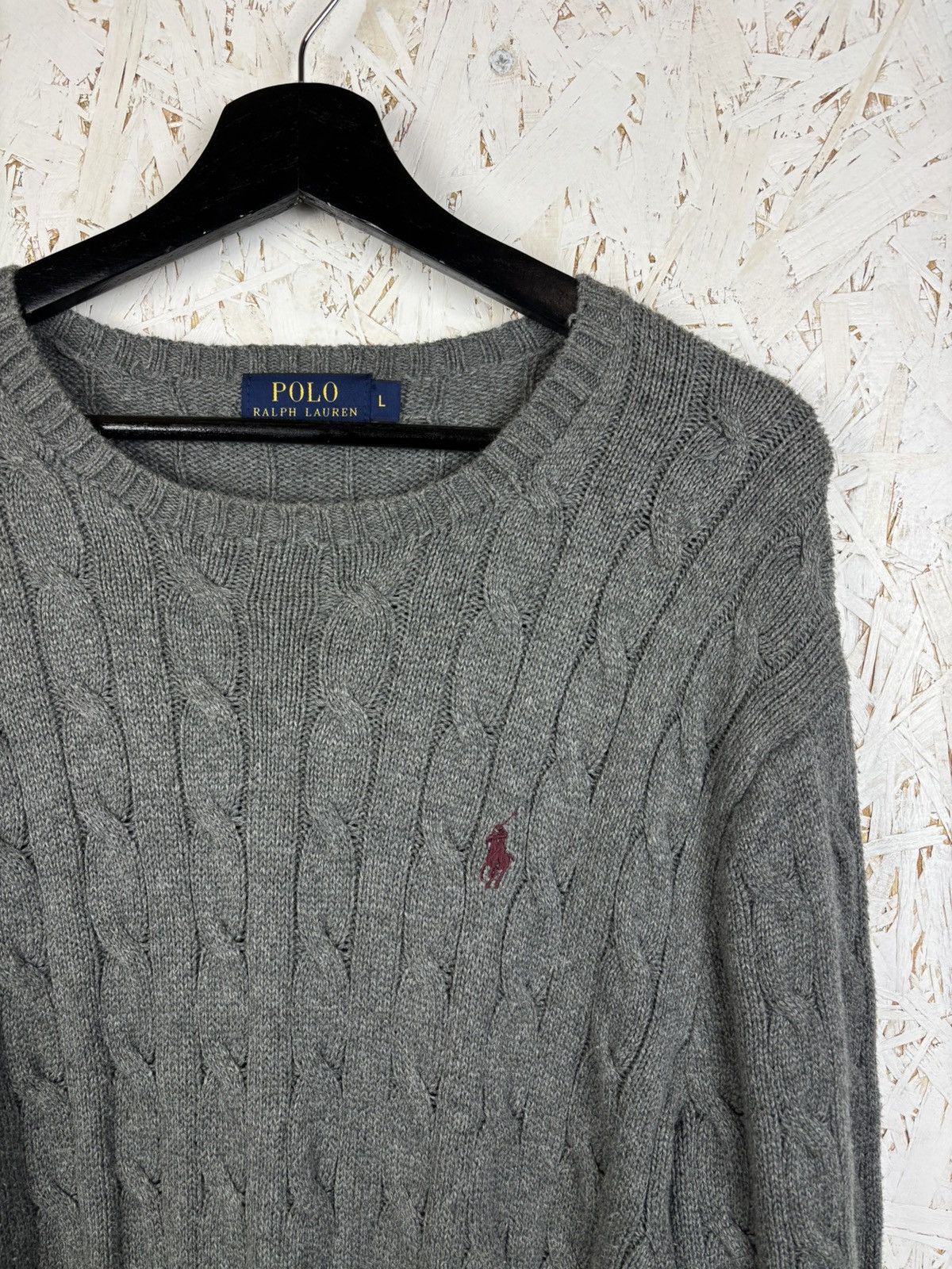 Polo Ralph Lauren Polo By Ralph Lauren Iconic Cable Knit Sweater Grey Size L Size US L / EU 52-54 / 3 - 2 Thumbnail