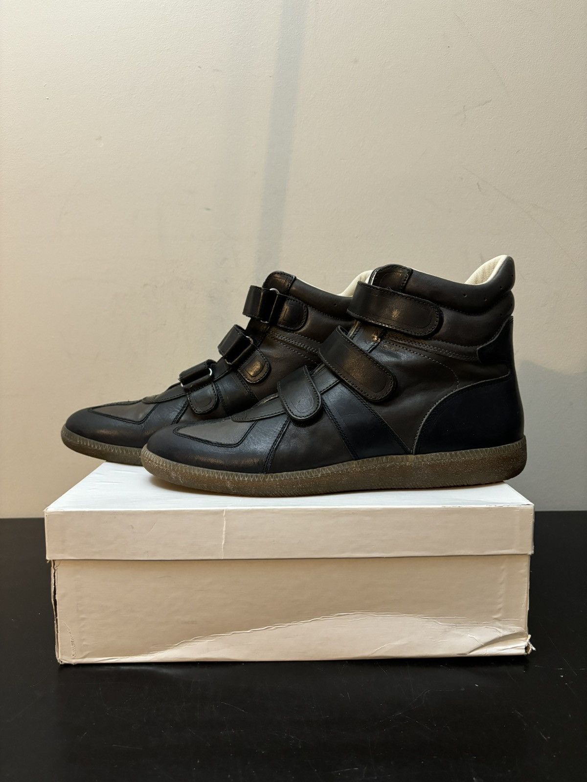 Maison Margiela Maison Margiela GAT Replica Strap High Leather Sneakers Size US 9 / EU 42 - 1 Thumbnail