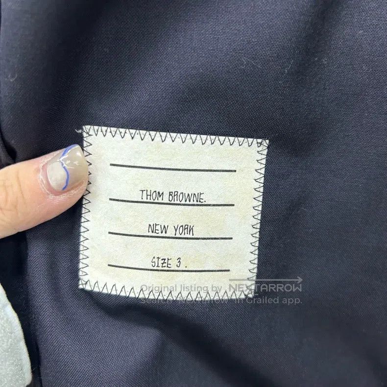 Thom Browne Thom Browne Navy Blue Four Stripe Wool Jacket Size US L / EU 52-54 / 3 - 3 Thumbnail