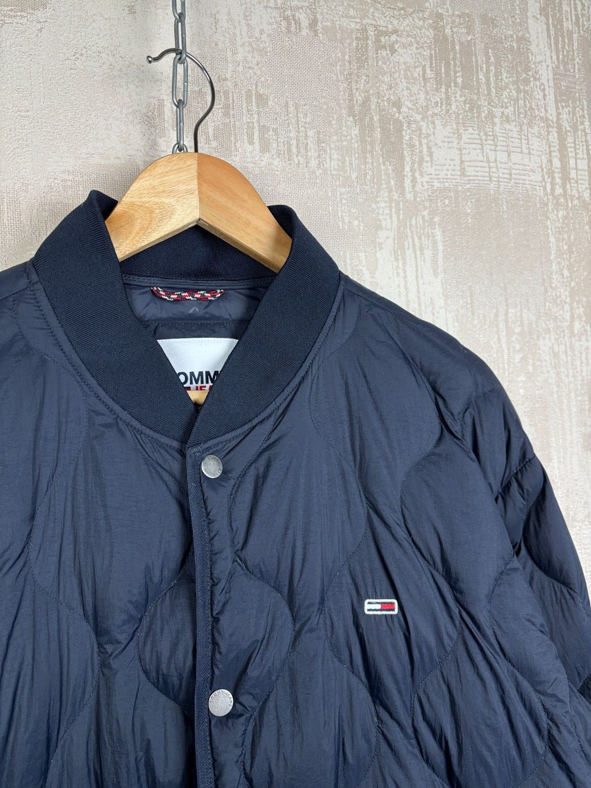 Tommy Jeans Tommy Jeans (Hilfiger) Quilted Down Jacket Navy Snap Button Size US XL / EU 56 / 4 - 4 Thumbnail