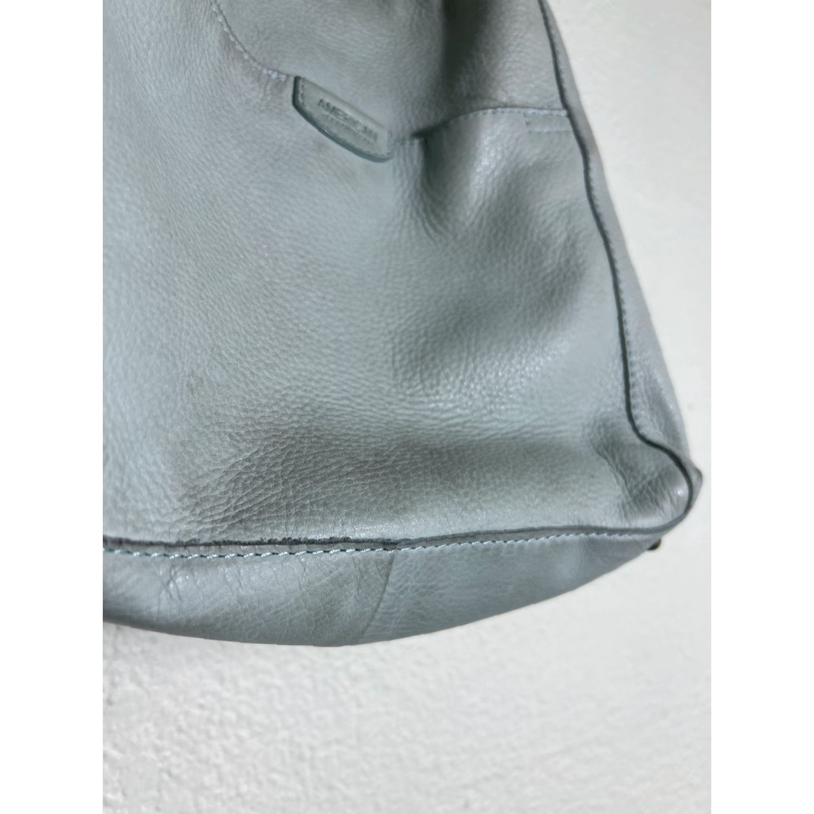 Vintage VINTAGE American Leather Co. Double Strap Shoulder Bag Mint Green 11x11x4.5 Womens Green Stains/dirty Size ONE SIZE - 4 Thumbnail