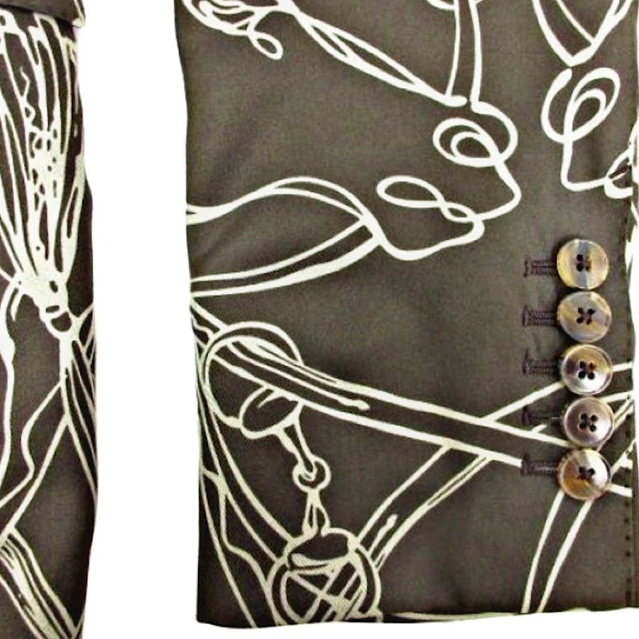 Gucci Authentic Gucci Tom Ford Runway Horse Motif Silk Blazer Size 50R - 3 Thumbnail