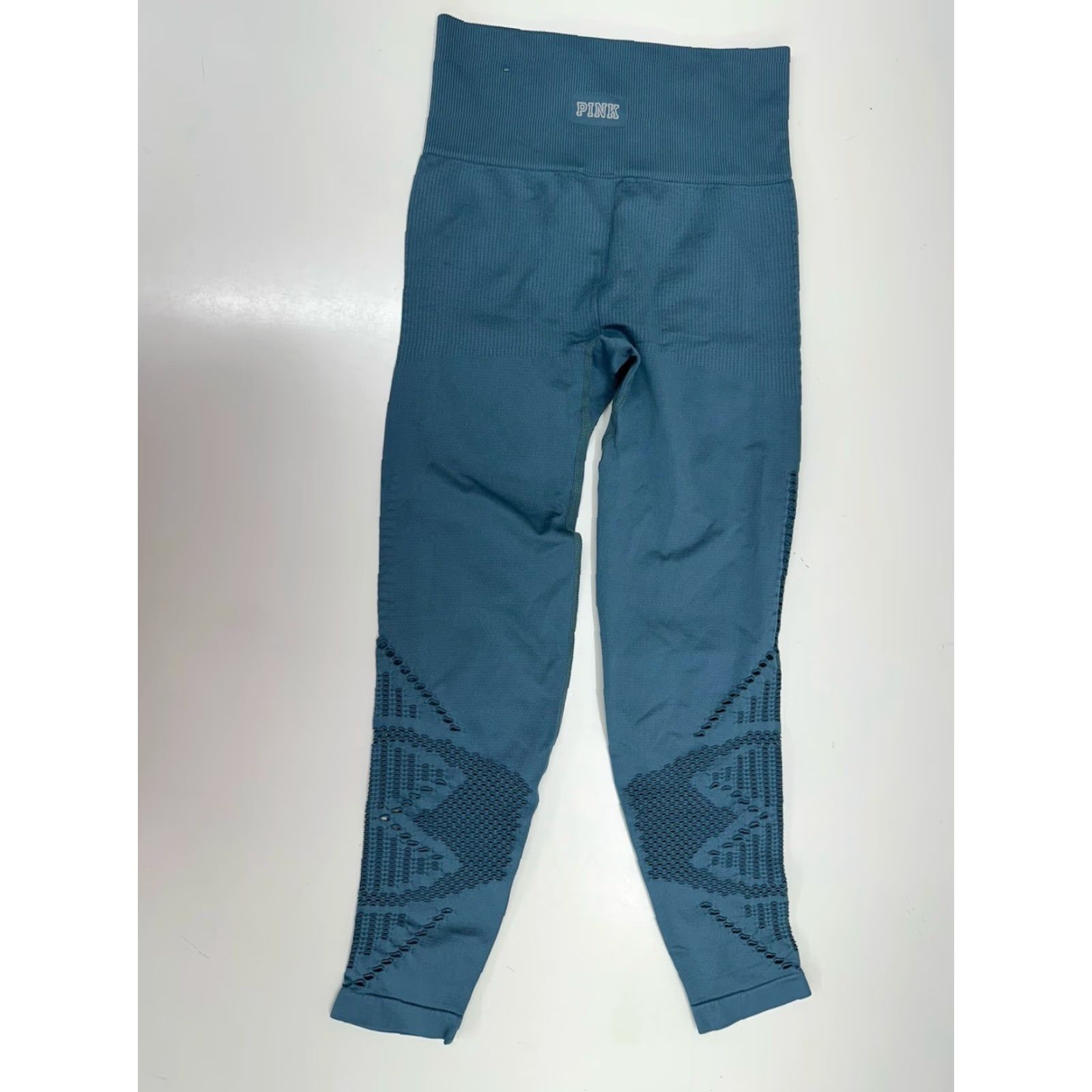 Pinko PINK Victoria’s Secret Womens Leggings XS Blue Seamless Cutouts Activewear, Casual, Travel Size 26" / US 2 / IT 38 - 6 Thumbnail