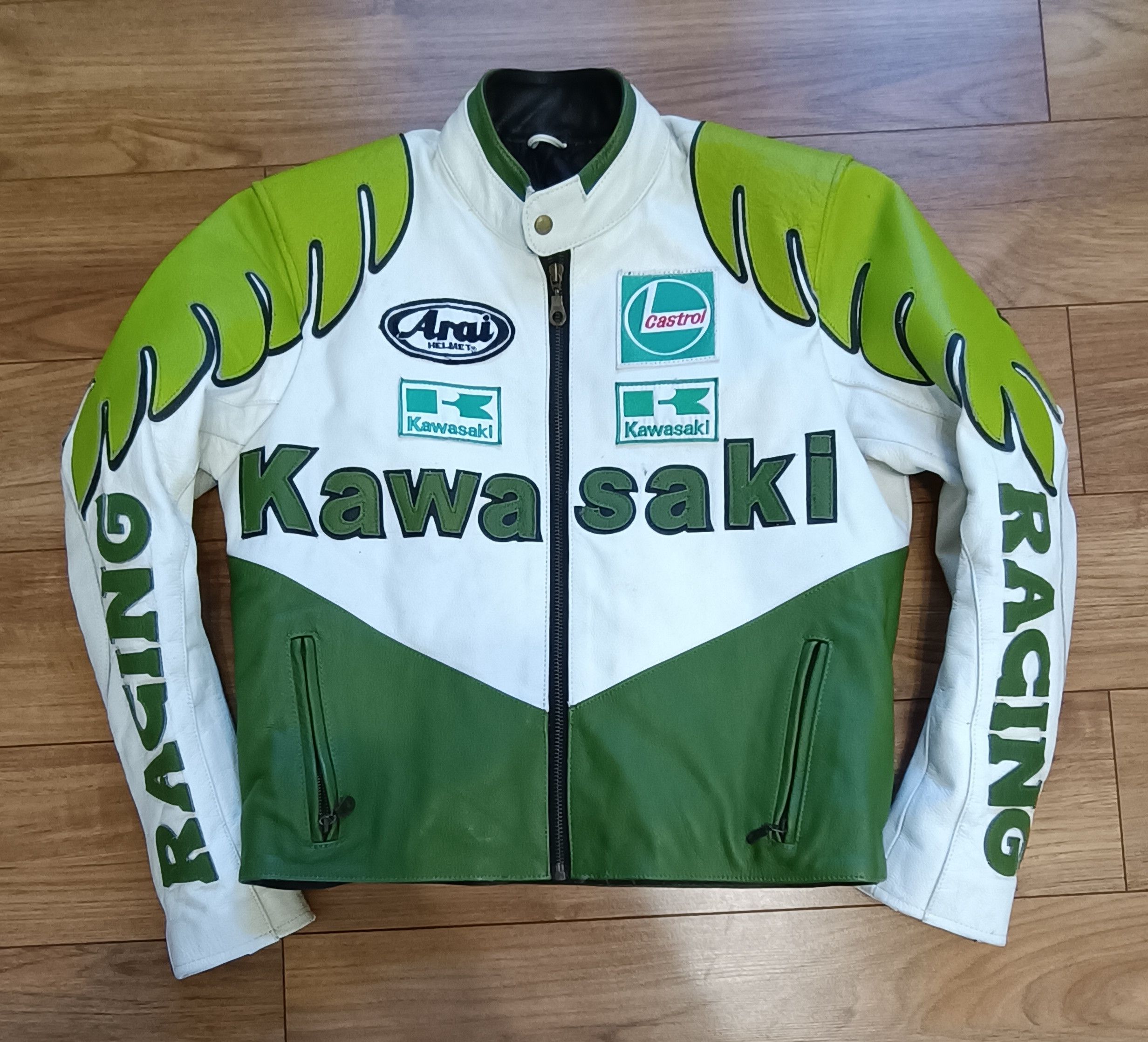 Vintage Vintage 90s kawasaki racing leather jacket LAST DROP!!! Grailed