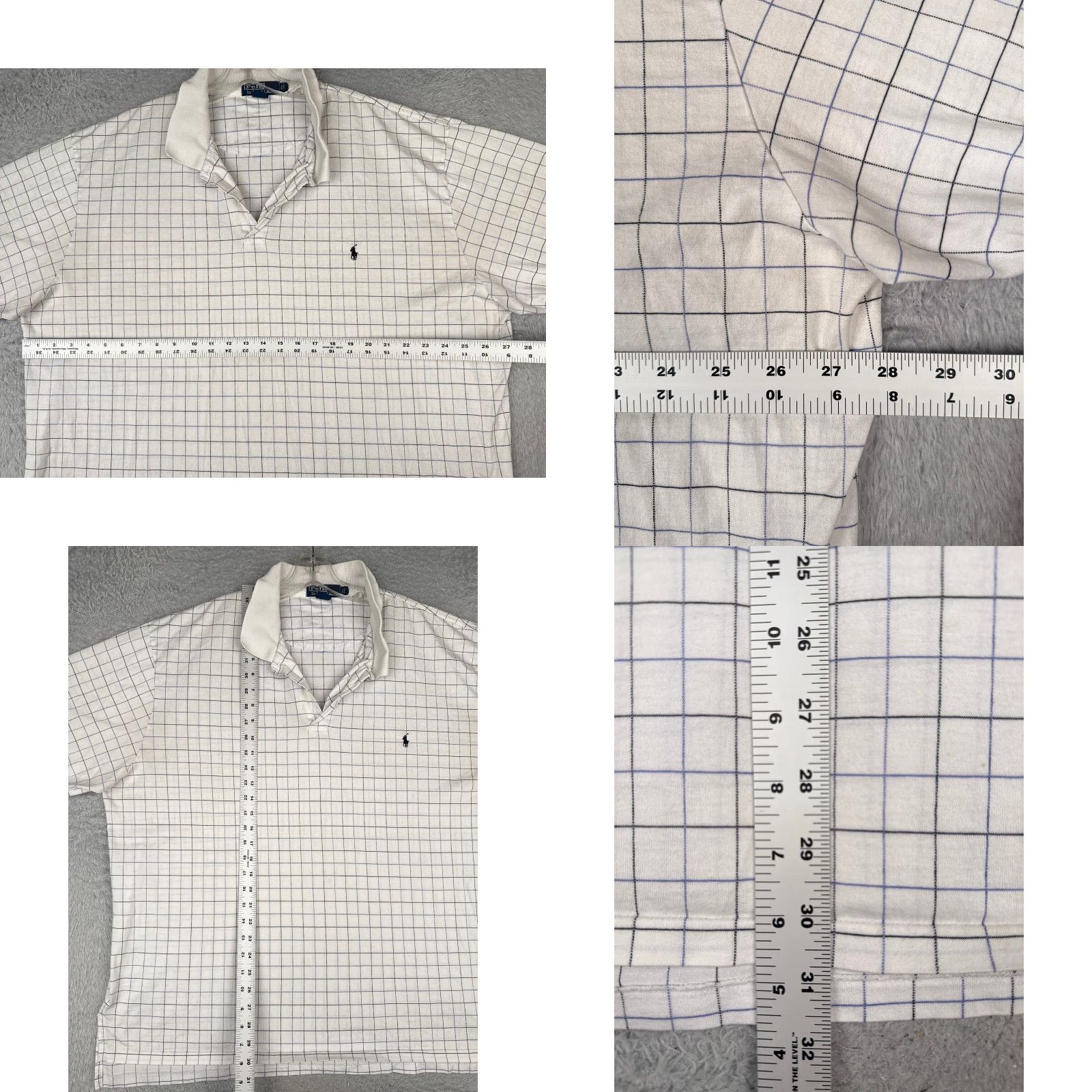 Ralph Lauren Ralph Lauren Shirt Adult 2XL White Check 100% Cotton Short Sleve Polo Size US XXL / EU 58 / 5 - 8 Thumbnail