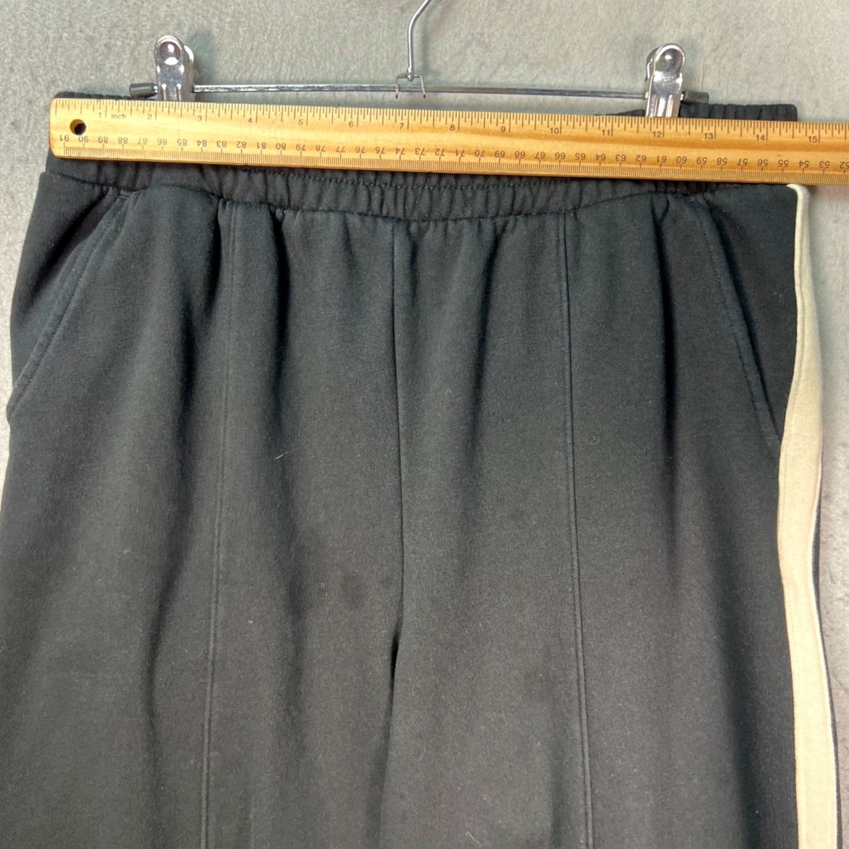 Gap Gap Mens Black Wide-Leg Pants with Beige Side Stripes Elastic Waist M Colored? Size US 31 - 5 Thumbnail
