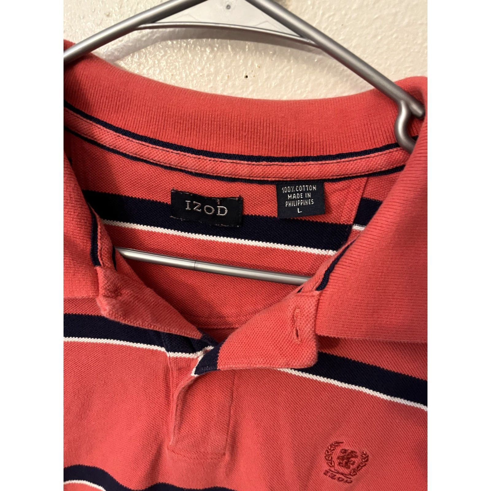 Izod VINTAGE Izod Polo Shirt Mens L Pink Cotton Striped Golf Size US L / EU 52-54 / 3 - 2 Thumbnail