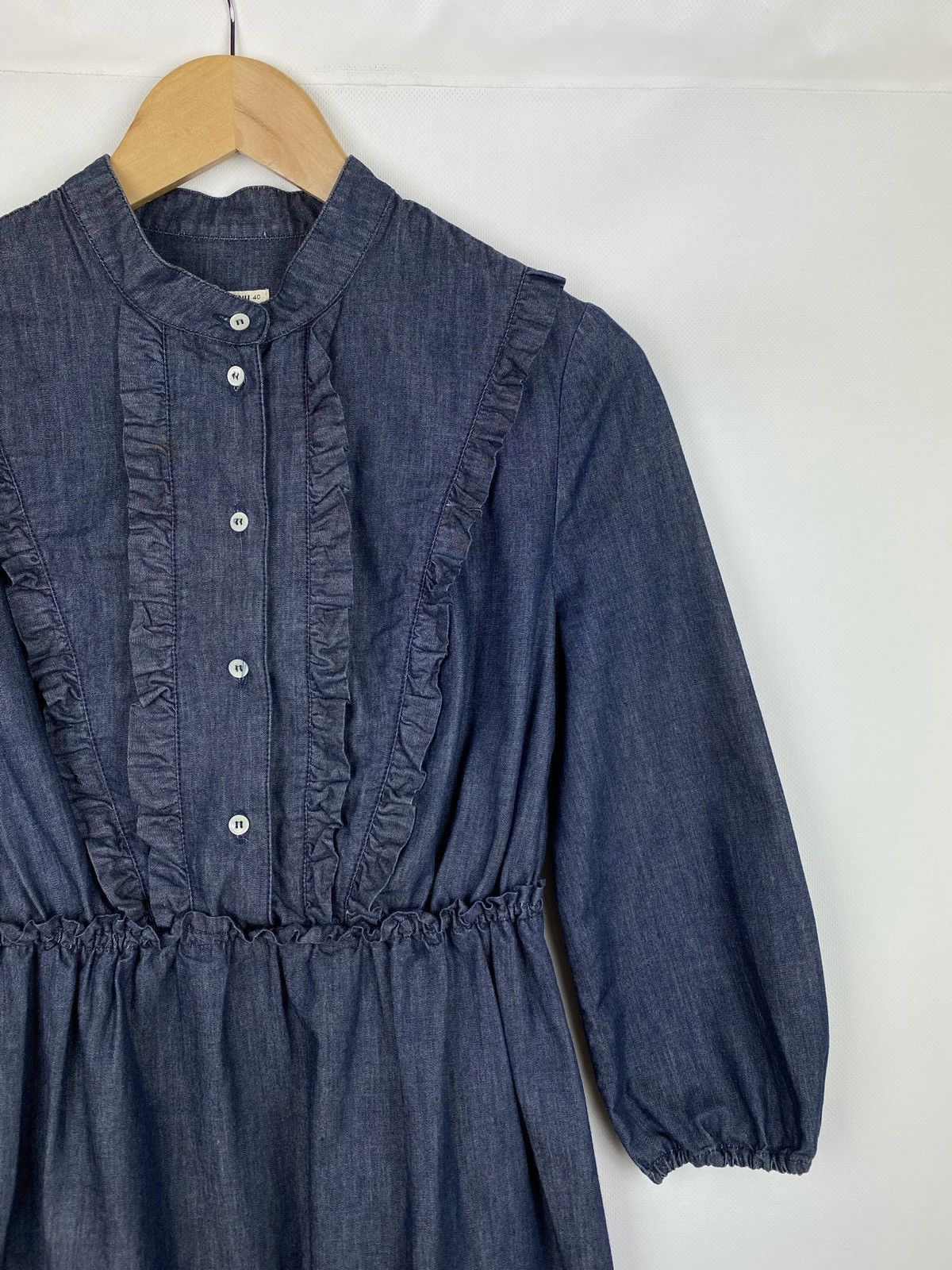 Miu Miu Miu Miu ladies long sleeve denim shirt dress size 40 blue Size S / US 4 / IT 40 - 3 Thumbnail