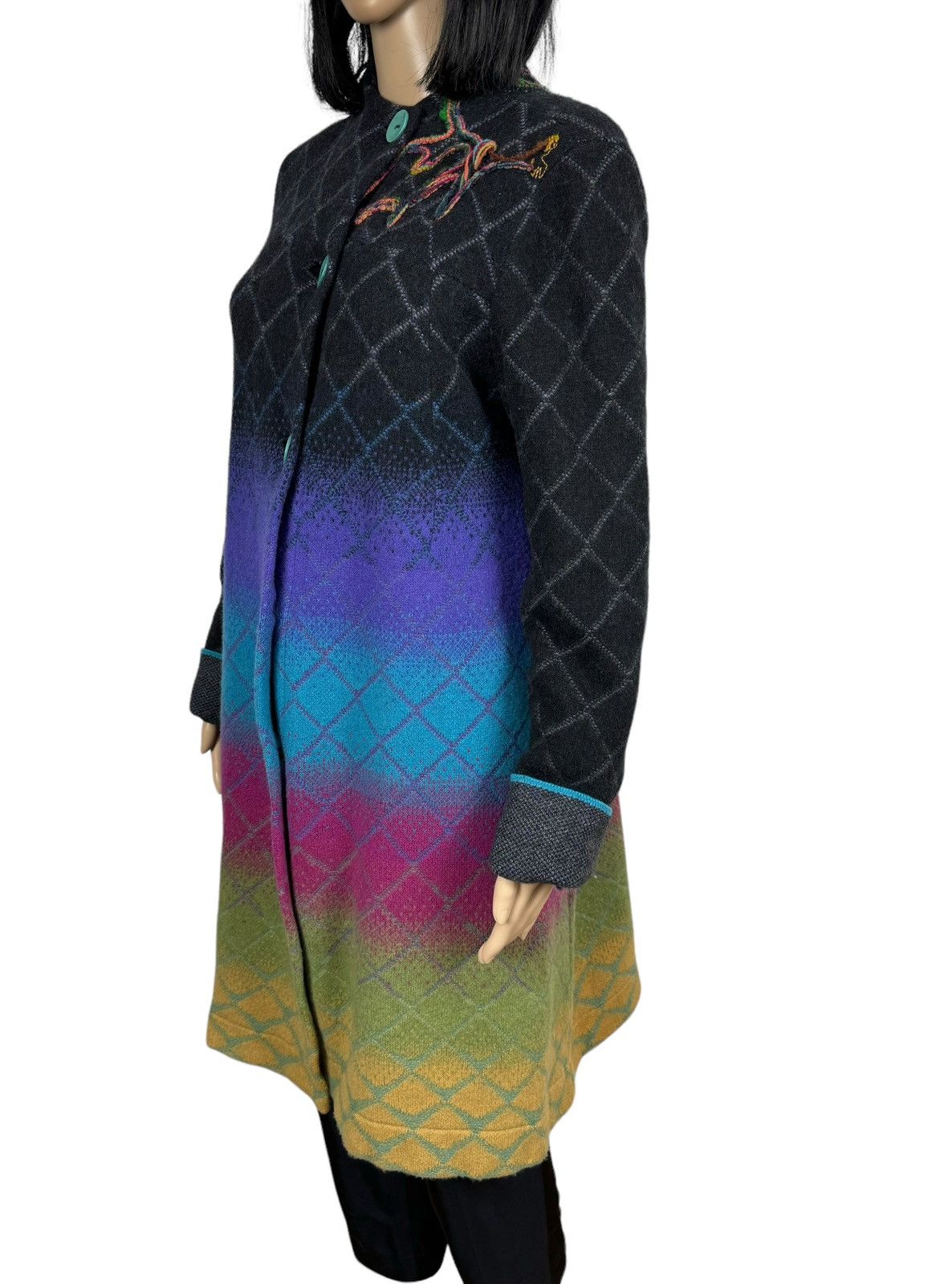 Designer Ivko Woman Wool Knit Coat Multicolor Embroidered size M Size M / US 6-8 / IT 42-44 - 7 Thumbnail