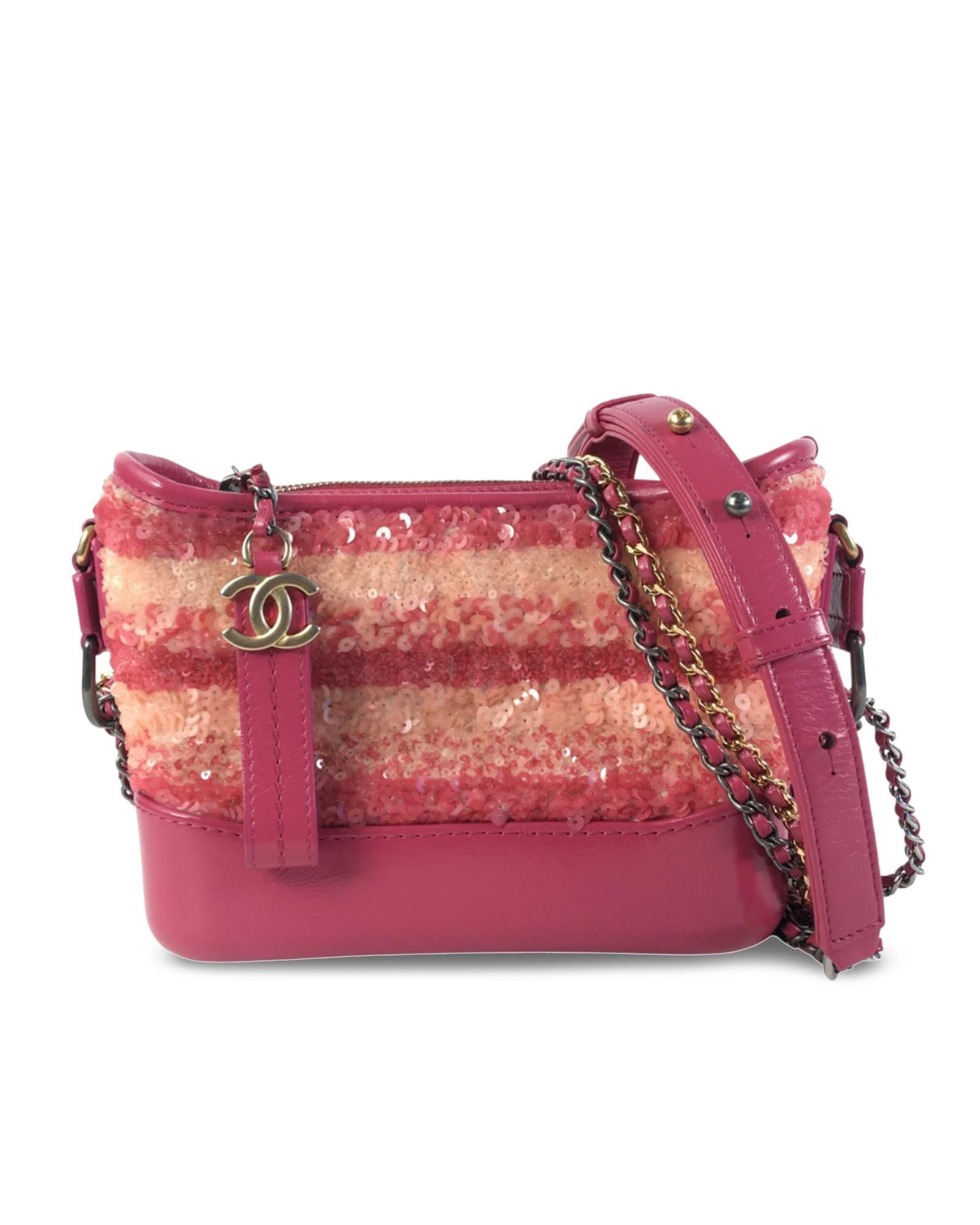 image of Chanel Sequin Embellished Crossbody Bag in Pink, Women's