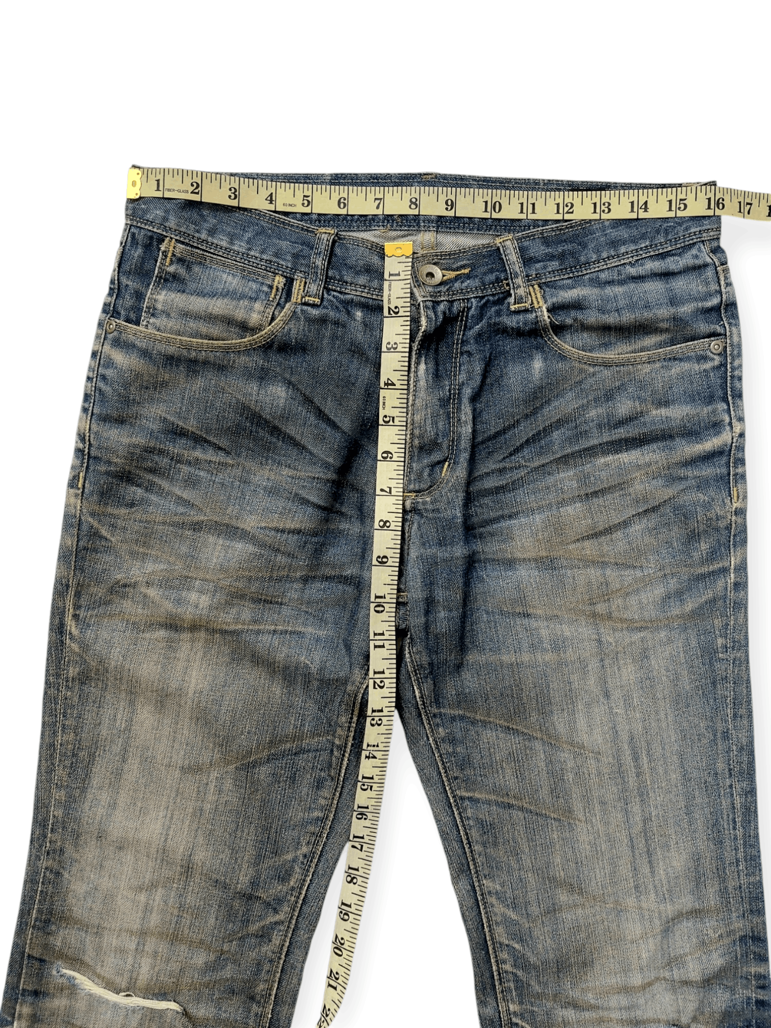 Japanese Brand × semanticdesign Semantic Design Whiskers Distressed Denim Size US 32 / EU 48 - 16 Thumbnail