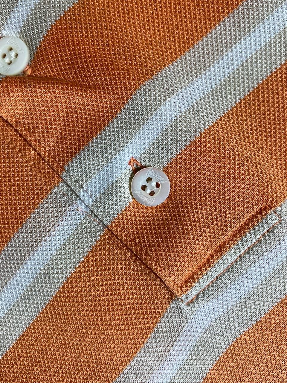 Brioni Brioni Classic Casual Logo Striped Cotton Polo T-Shirt Tee Size US XL / EU 56 / 4 - 6 Thumbnail