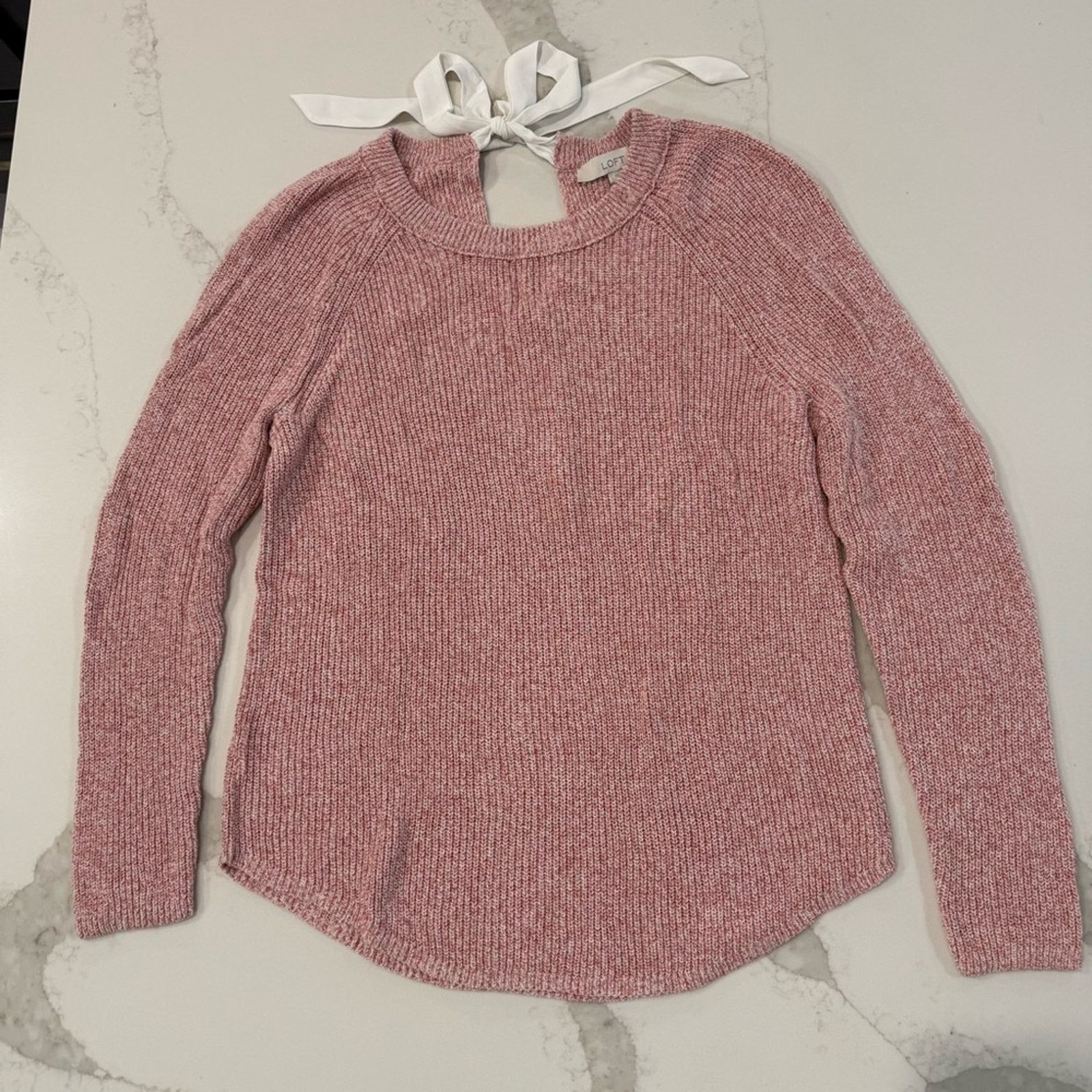 Loft Loft Knit Sweater Keyhole Tie-Back Bow Detail Womens Large Size L / US 10 / IT 46 - 1 Thumbnail
