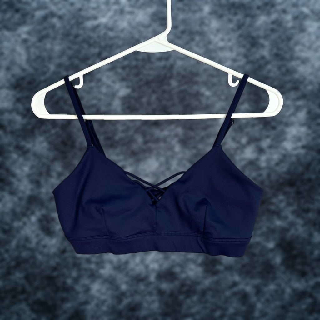 Alo Women's Sports Bra Medium Navy Blue Activewear
