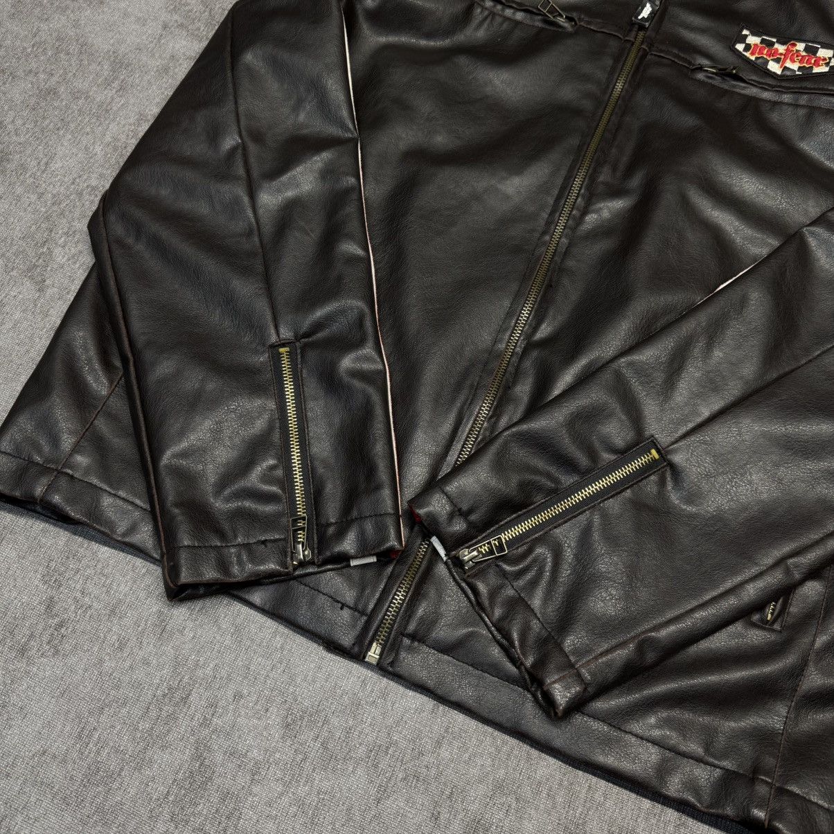No Fear × Vintage Vintage leather jacket No Fear Racing retro 90s Size US M / EU 48-50 / 2 - 5 Thumbnail