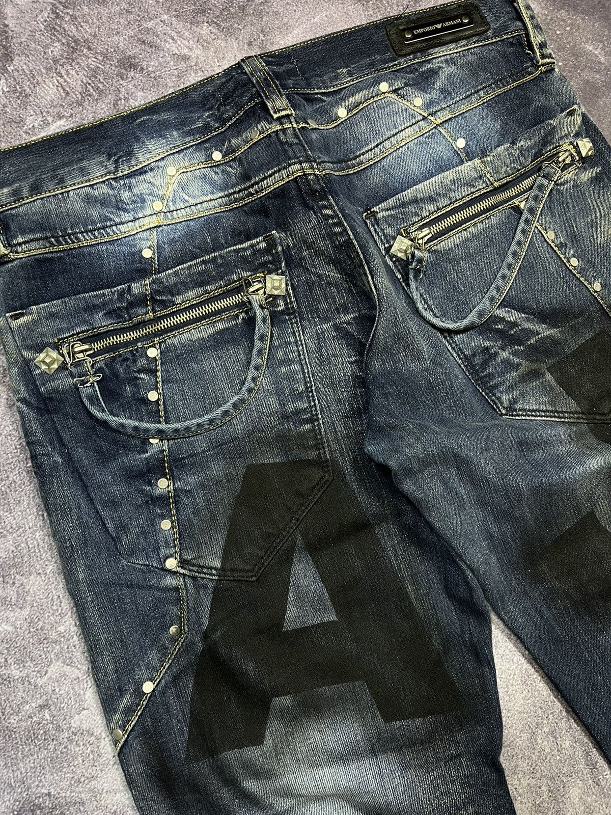 Emporio Armani Armani Jeans Big Logo Jeans Vintage Streetwear Y2K Avantgard Size US 32 / EU 48 - 3 Thumbnail