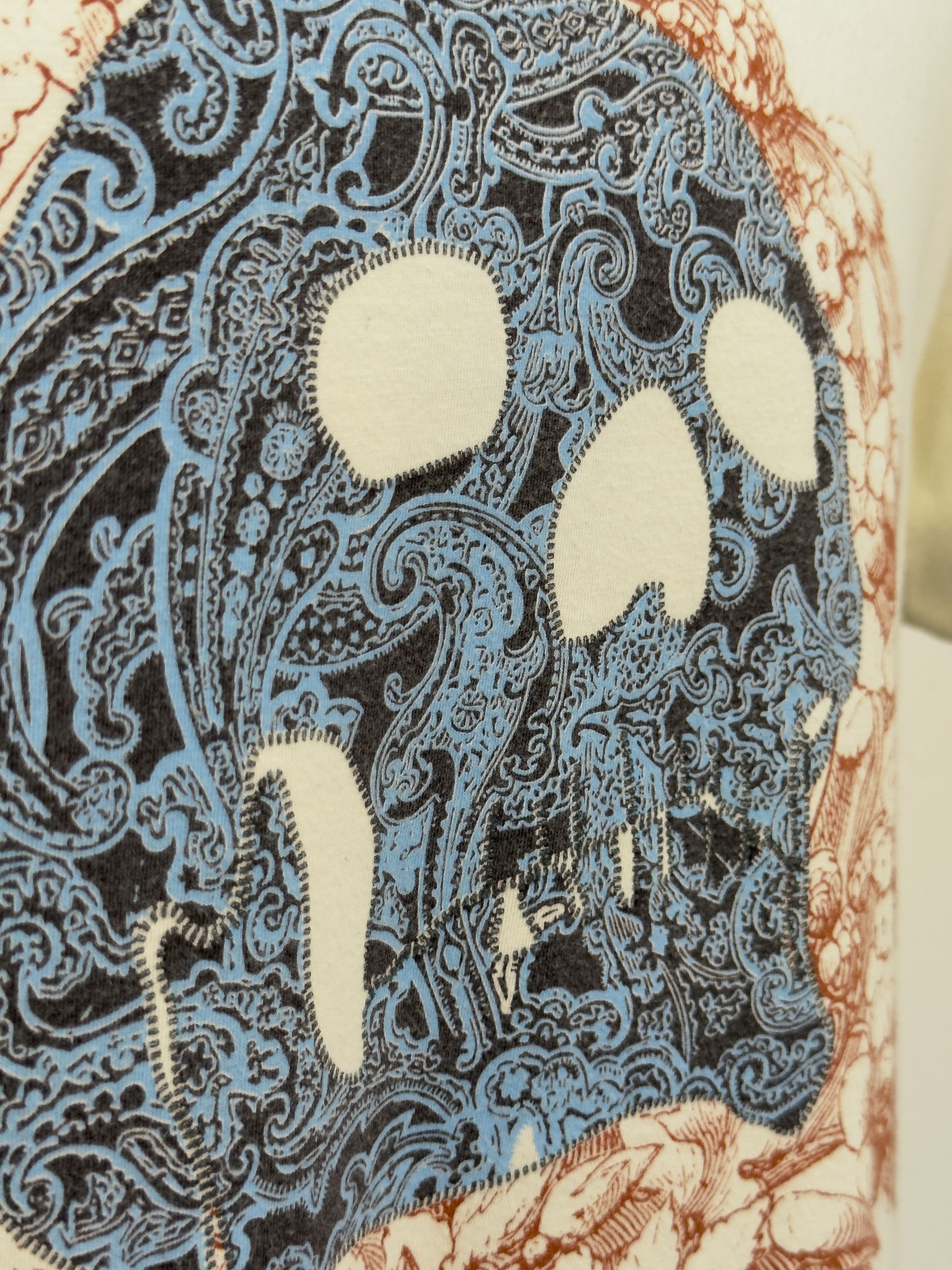 Other Vintage Skull Floral Graphic T-Shirt Cream Paisley Skull Tee Size US M / EU 48-50 / 2 - 3 Thumbnail
