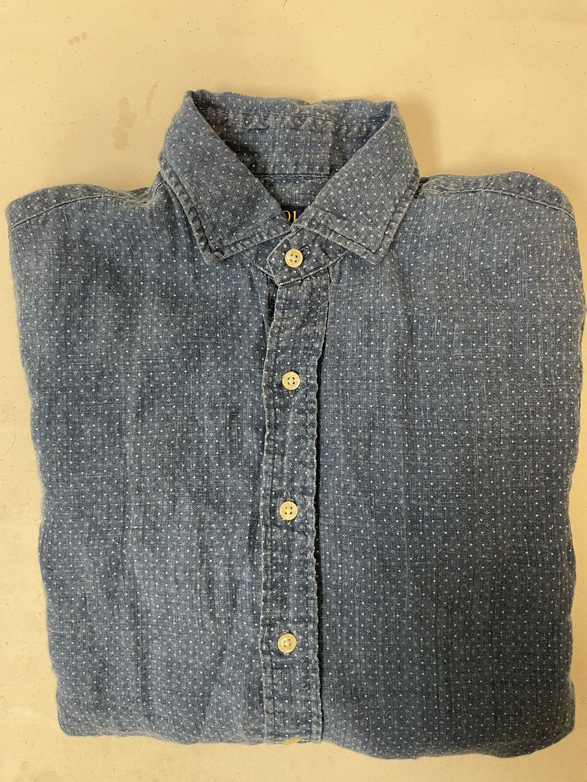 Polo Ralph Lauren Dot Indigo Linen Shirt Size US S / EU 44-46 / 1 - 1 Thumbnail