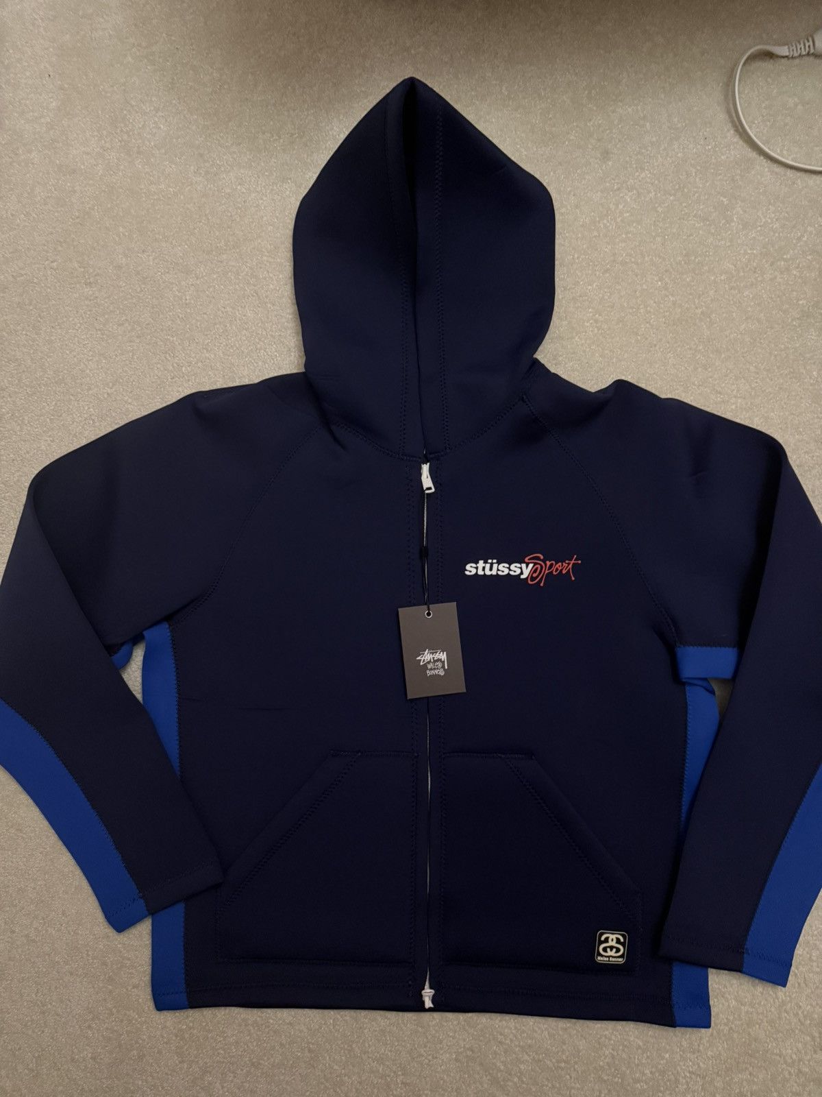 Stussy Stussy Wales Bonner Neoprene Zip Up Hoodie | Grailed