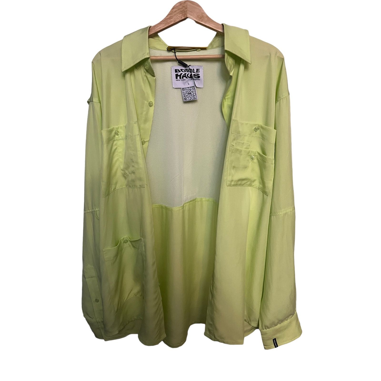 Other Bobblehaus Button Down Lime Green Utility Shirt -Size L, NWT Size US L / EU 52-54 / 3 - 9 Thumbnail