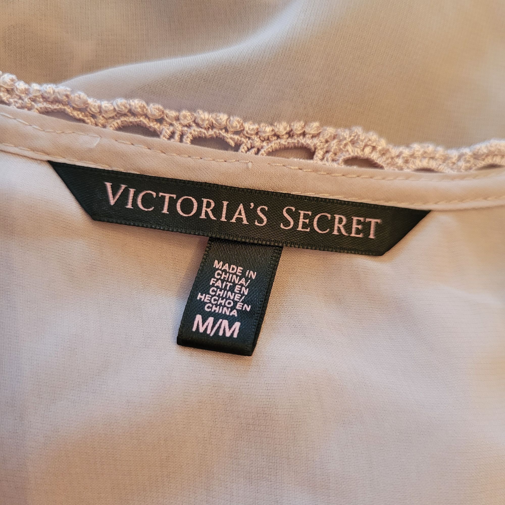 Victoria's Secret Victorias Secret Sheer Blouse M Mauve Pink Lace Detail Long Size M / US 6-8 / IT 42-44 - 2 Thumbnail