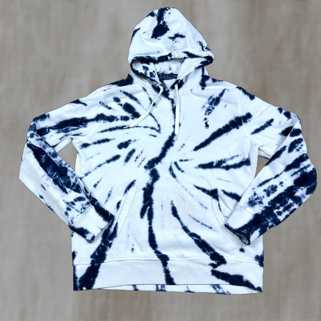 Polo Ralph Lauren Polo Ralph Lauren Hoodie Men Small Blue White Tie Dye Sweatshirt Pullover Hooded Tie-Dye Logo Embroidered Casual Size US S / EU 44-46 / 1 - 1 Thumbnail