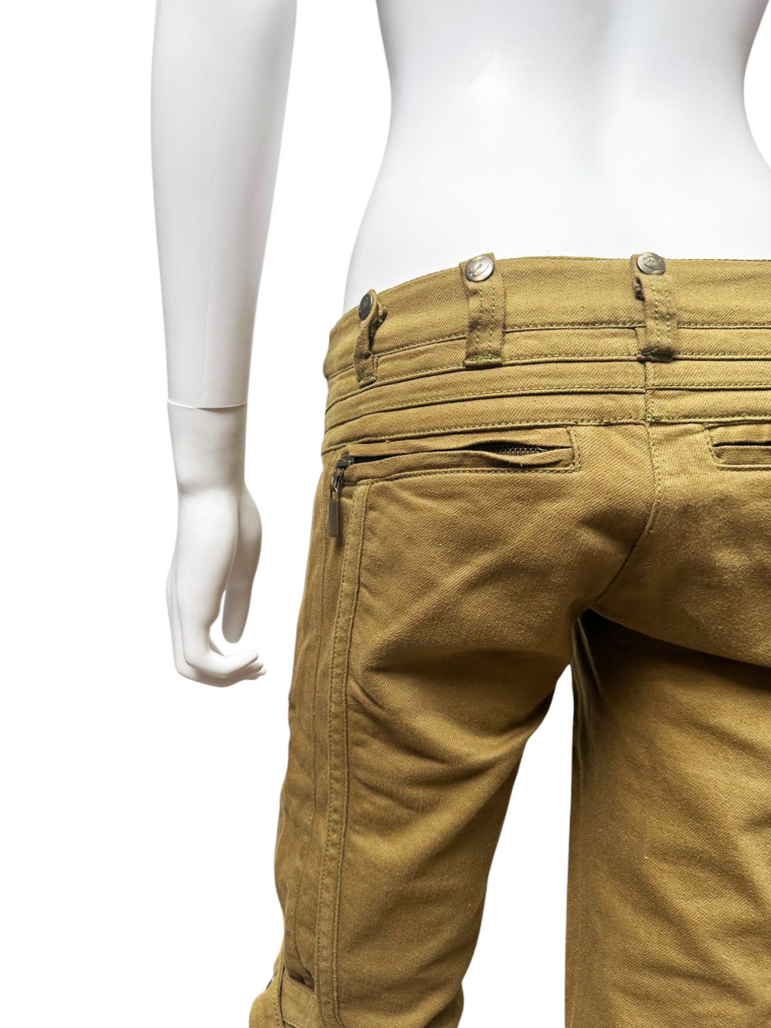 Just Cavalli Early 00's Brown Zipped Pants Size 27" / US 4 / IT 40 - 7 Thumbnail