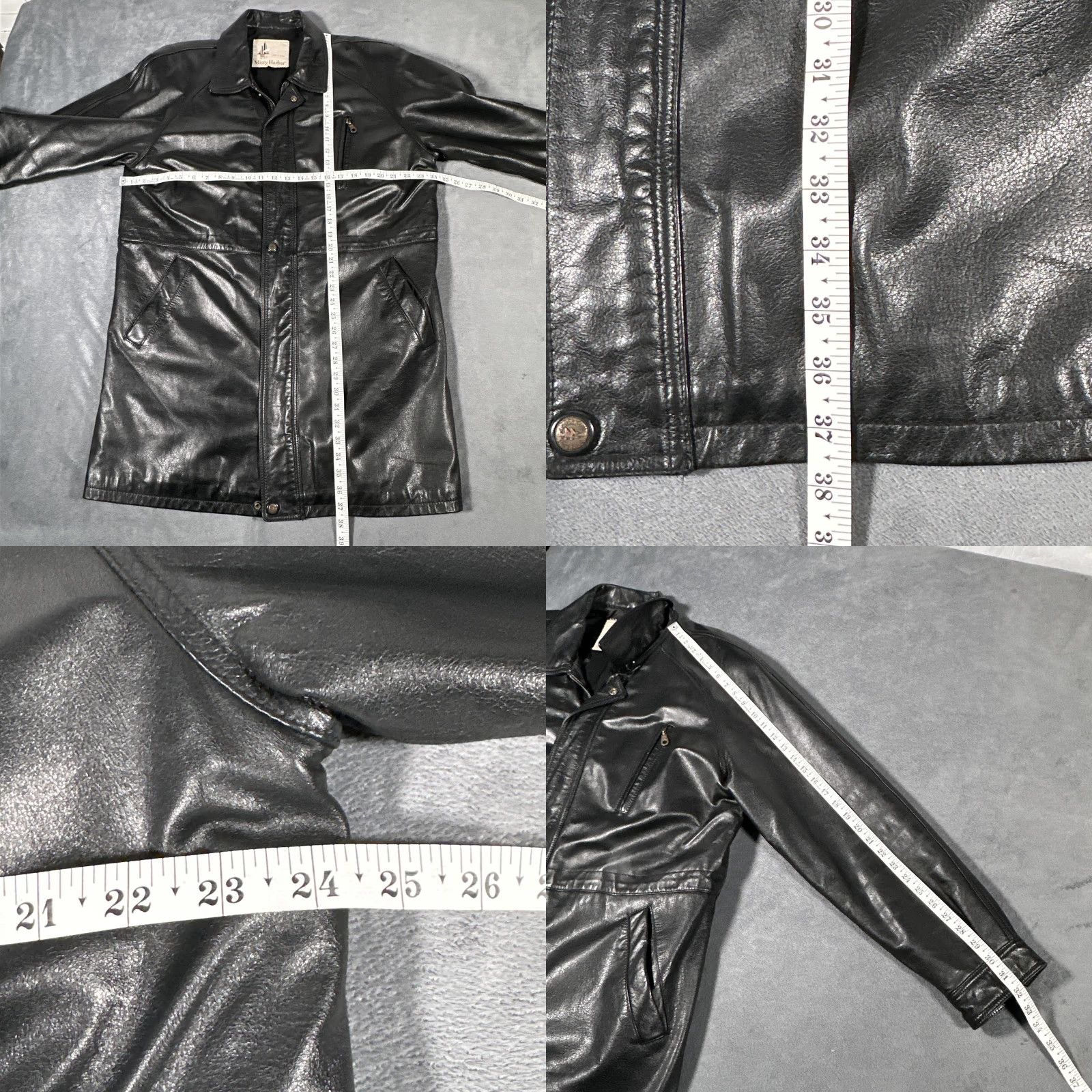 Vintage VINTAGE Misty Harbor Coat Mens XL Black Leather Mid Length Zip Pockets Lined Mens XL Black Overcoat Size US XL / EU 56 / 4 - 9 Thumbnail