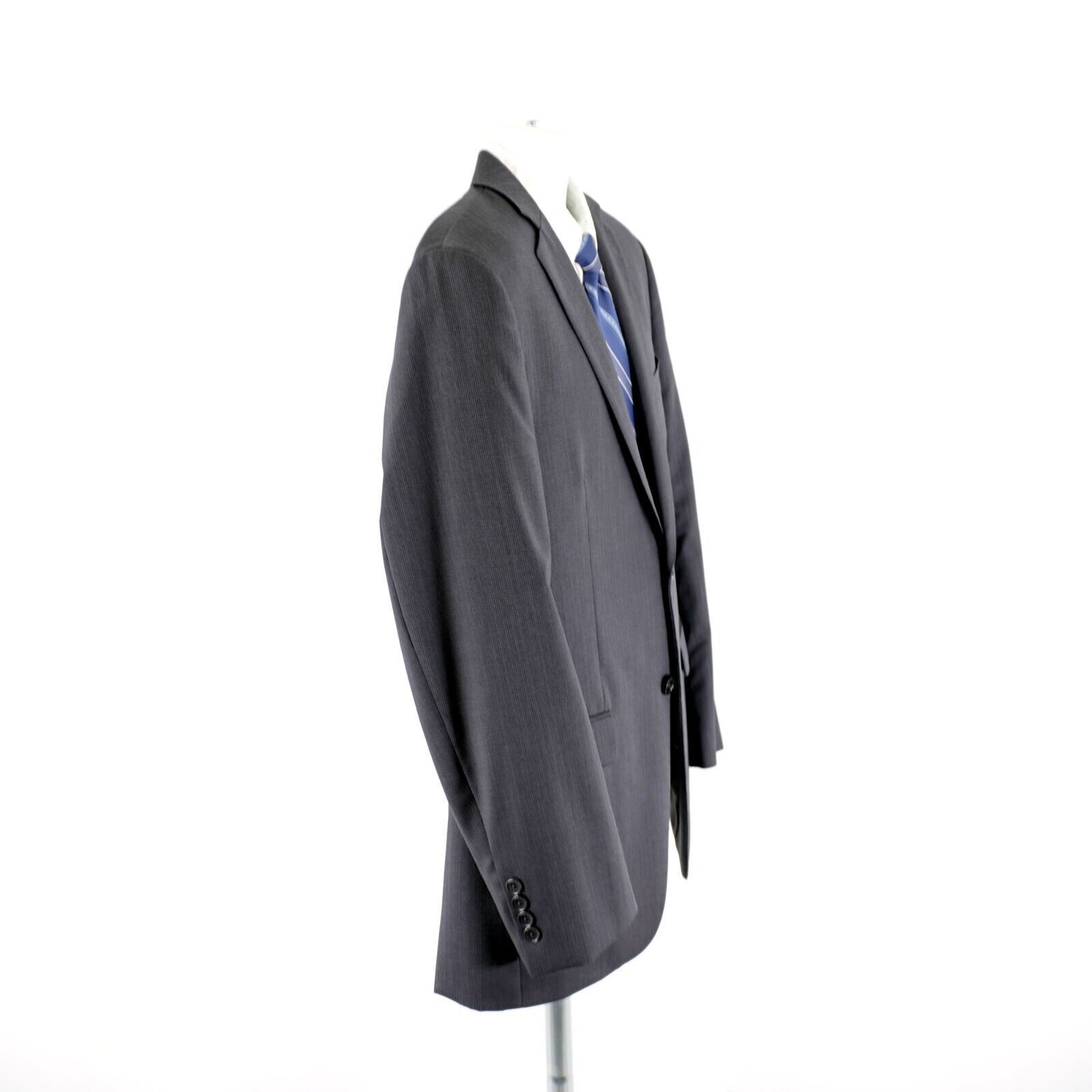 DKNY Dkny 2 Wool Gray Striped 2 Button Piece Suit 40R Or Slim 42R Size 40R - 11 Thumbnail