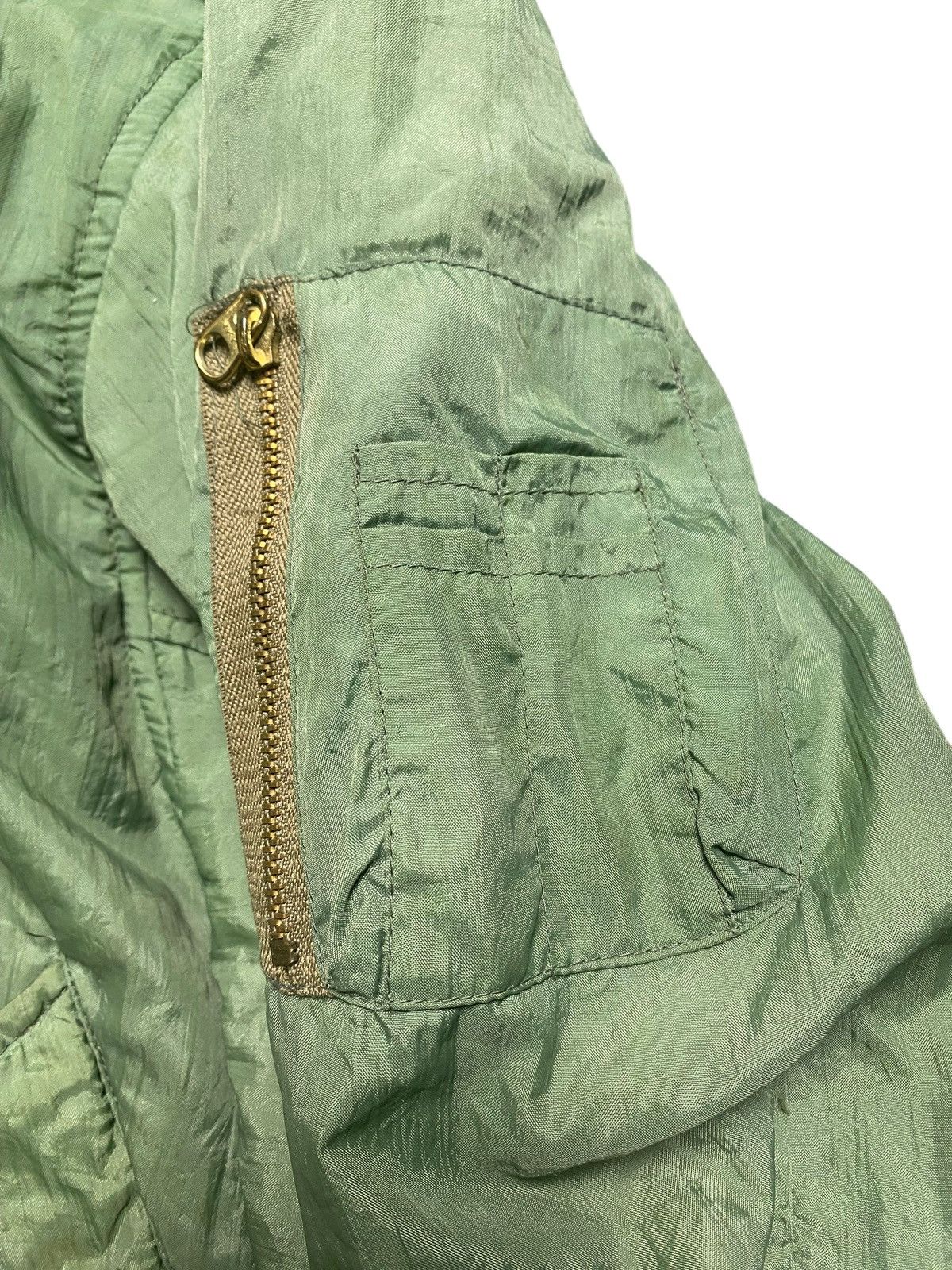 Edwin VINTAGE BOMBER JACKET EDWIN ZIPPER GREEN ARMY Size US XL / EU 56 / 4 - 7 Thumbnail