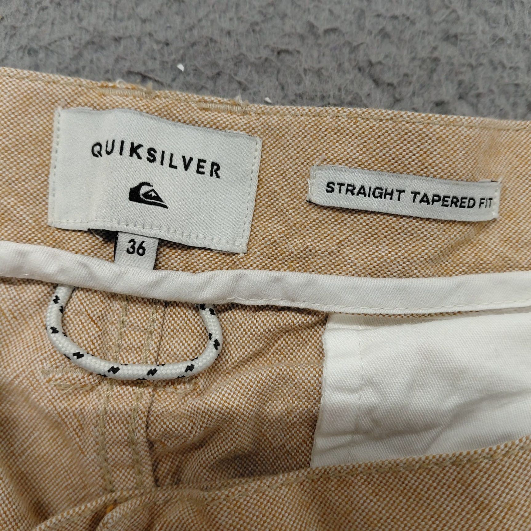 Quiksilver Quiksilver Chino Shorts Men 36x9" Flat Front Straight Fit Tan Cotton Surfer Logo Beach Logo Semantically Size US 36 / EU 52 - 5 Thumbnail