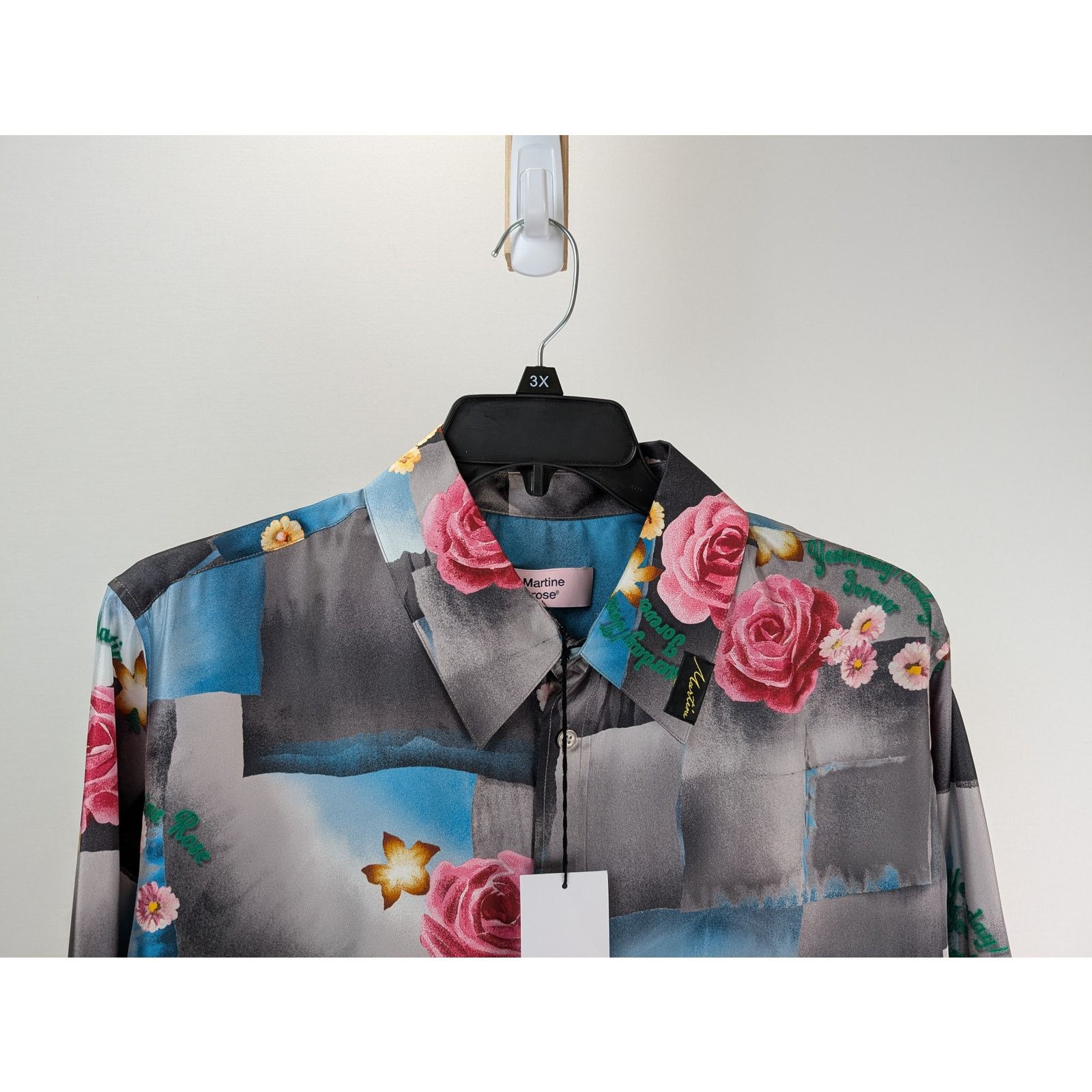 Martine Rose o1rshd1 Classic Shirt Today Floral in Blue/Steel Size US L / EU 52-54 / 3 - 2 Thumbnail