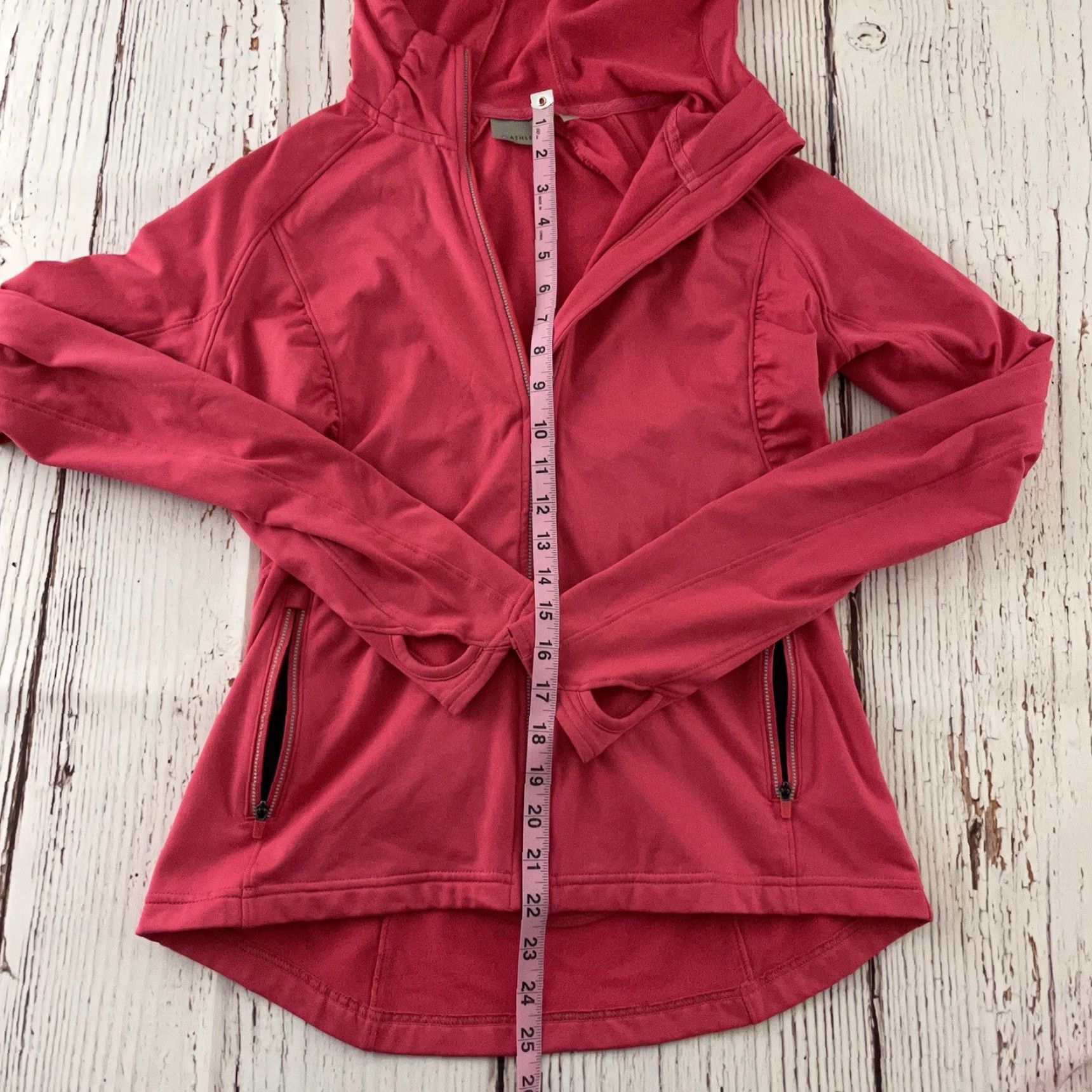 Athleta Athleta Hooded Long Sleeve Full Zip Jacket Women Small Pink Athletic Solid Top Shirt - Mens? Size S / US 4 / IT 40 - 3 Thumbnail
