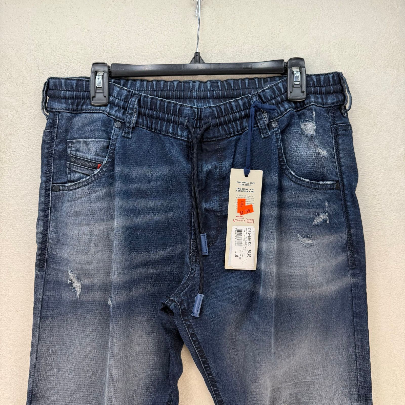 Diesel DIESEL MADE IN ITALY WOMEN'S 31 KRAILEY-NE SWEAT JOGG JEAN Size 31" - 2 Thumbnail