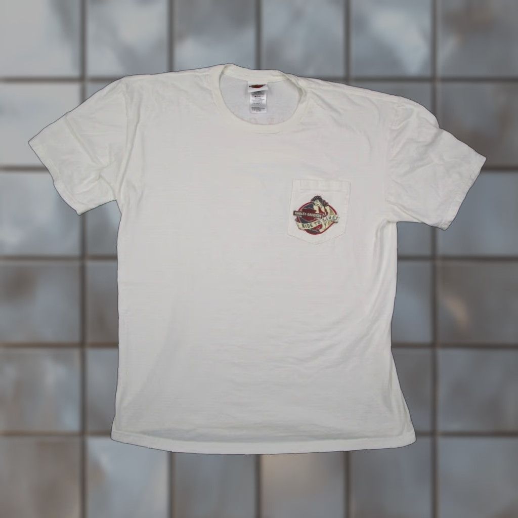 Harley Davidson Harley Davidson Shirt Mens Extra Large White Irvine Ride to Live Double Sided Size US XL / EU 56 / 4 - 1 Thumbnail