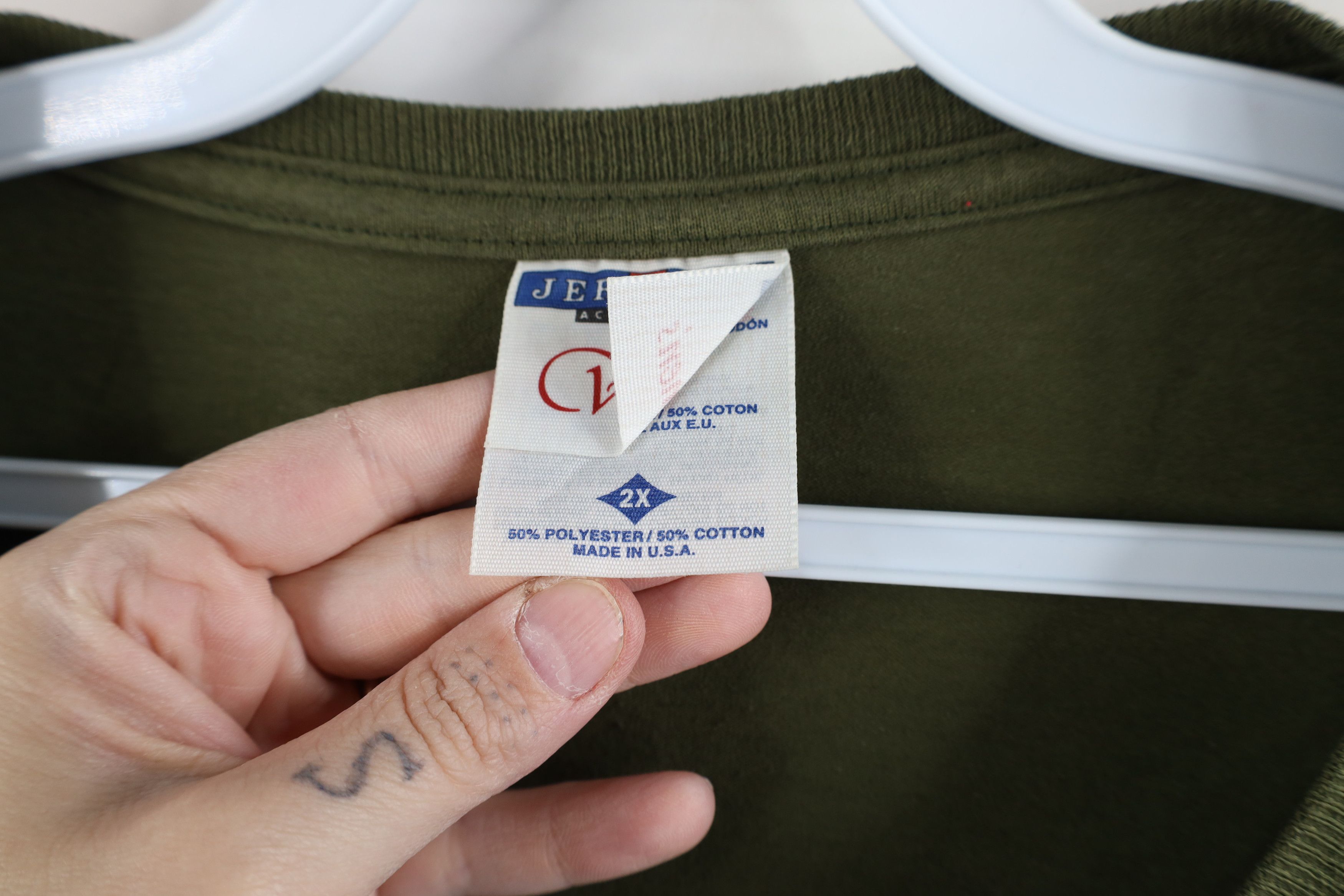 Vintage Vintage 90s Streetwear Short Sleeve T-Shirt Olive Green USA Size XXL / US 16-18 / IT 52-54 - 9 Thumbnail
