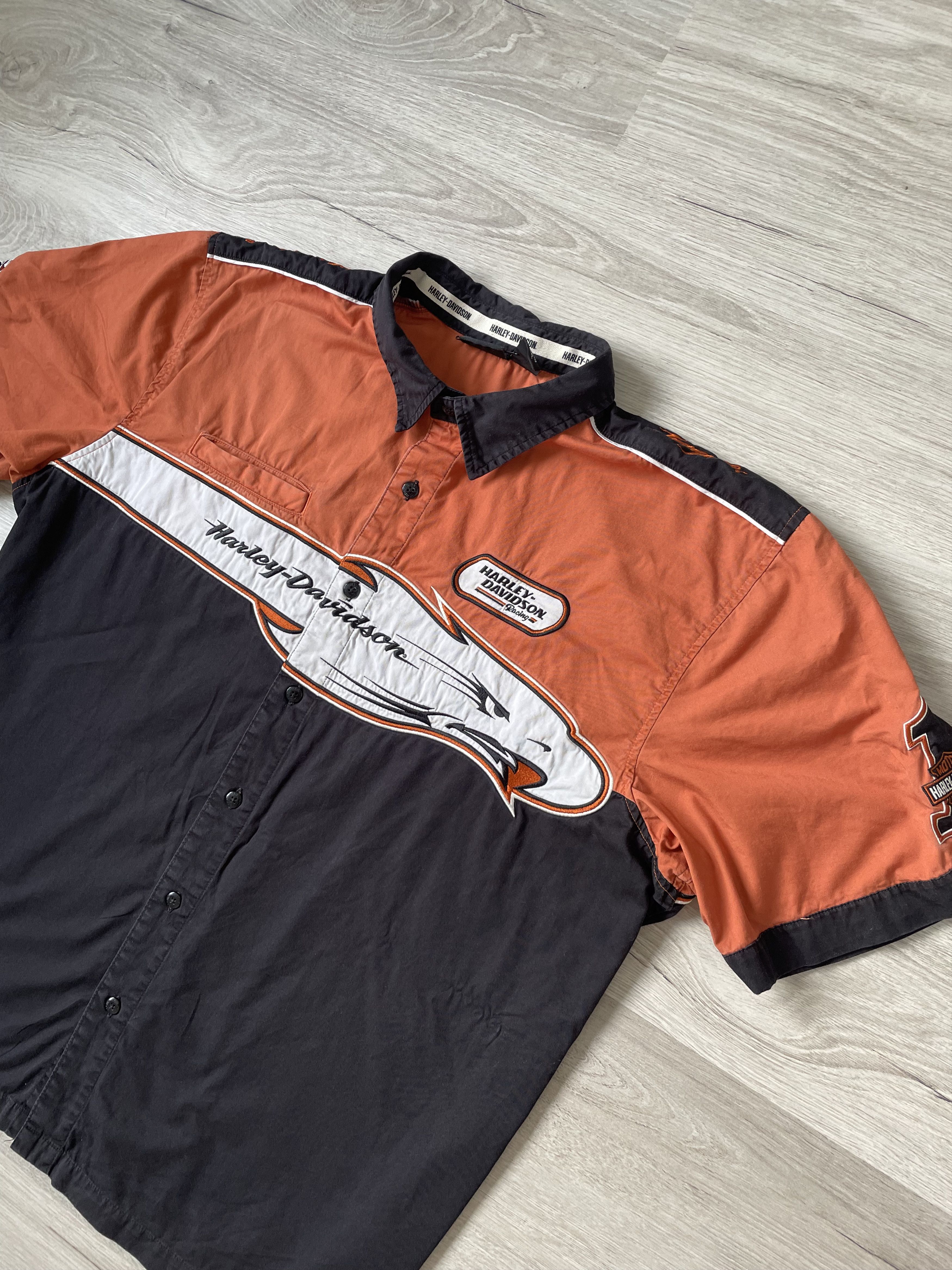 Harley Davidson × Japanese Brand × Vintage Vintage Men's Polo Harley Davidson up Shirt Size US XXL / EU 58 / 5 - 3 Thumbnail