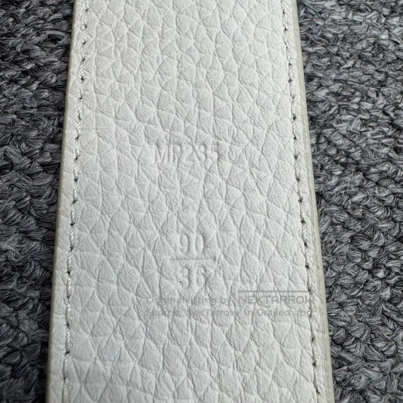 Louis Vuitton Louis Vuitton White presbyopic belt Size ONE SIZE - 4 Thumbnail
