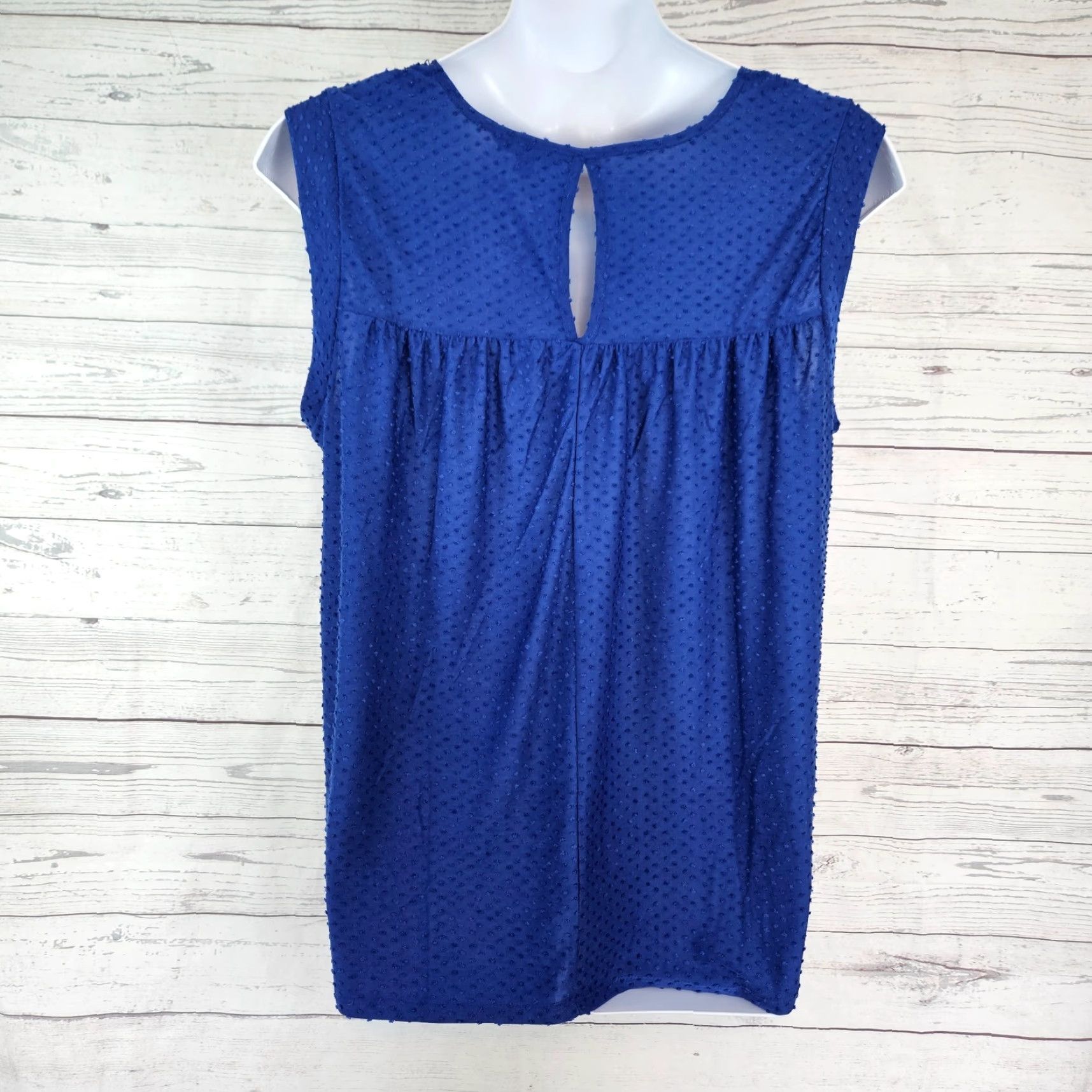 Vintage Zac & Rachel Womens Top 2X Blue Swiss Dot Sleeveless Blouse Pullover Shirt Adult Plus Size Women Summer Spring Vintage: No Size XXL / US 16-18 / IT 52-54 - 3 Thumbnail